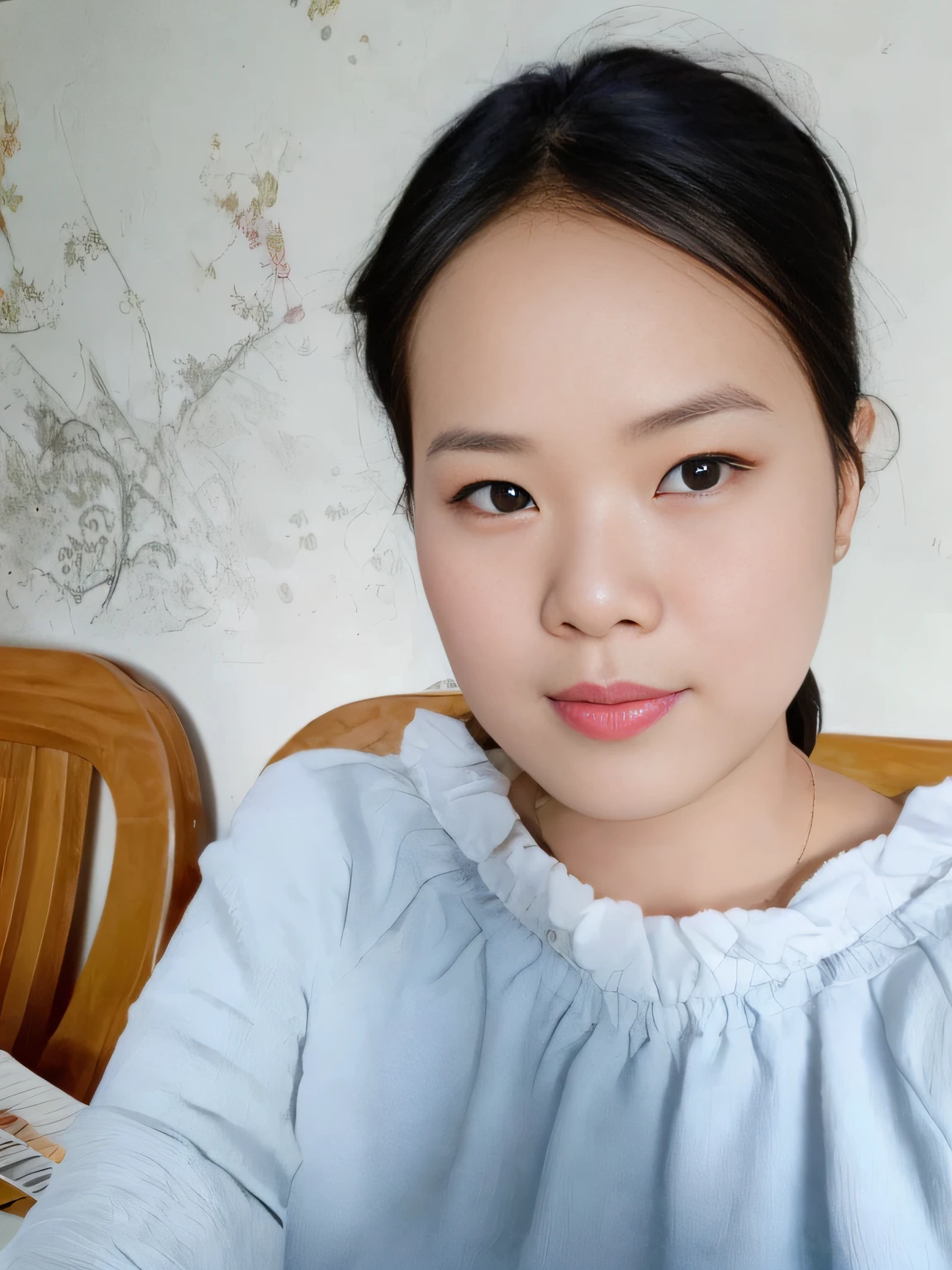 There was a woman sitting at the table,Carrying a plate of food, dang my linh, 30 year-old woman, 3 0 years old woman, 38 years old, 2 8 years old, 2 9 years old, 2 7 years old, 3 2 - year - old, in style of lam manh, 3 6 years old, 3 2 - year - old --auto