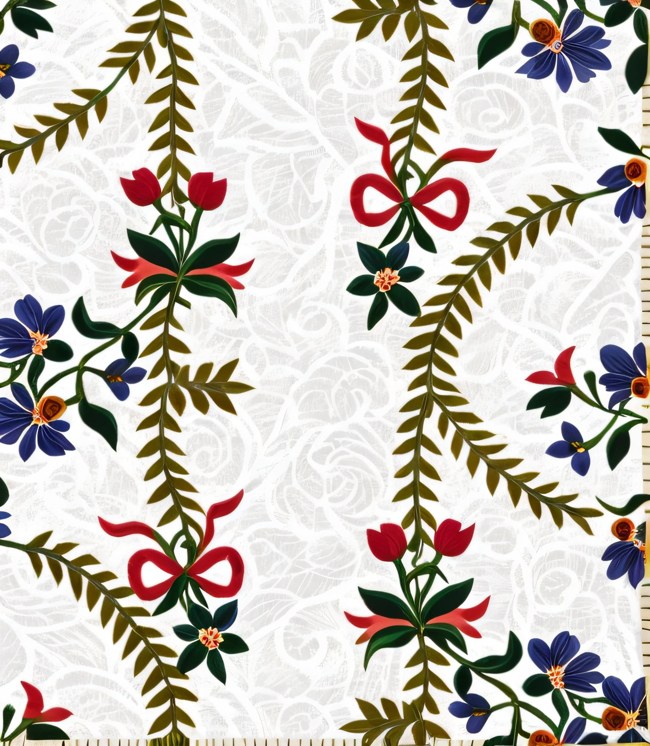 Flower and leaf pattern on white background, Ribbons and flowers, boho floral vines, flowers and vines, vines and flowers, Printing, floral patterns, floral lacework,