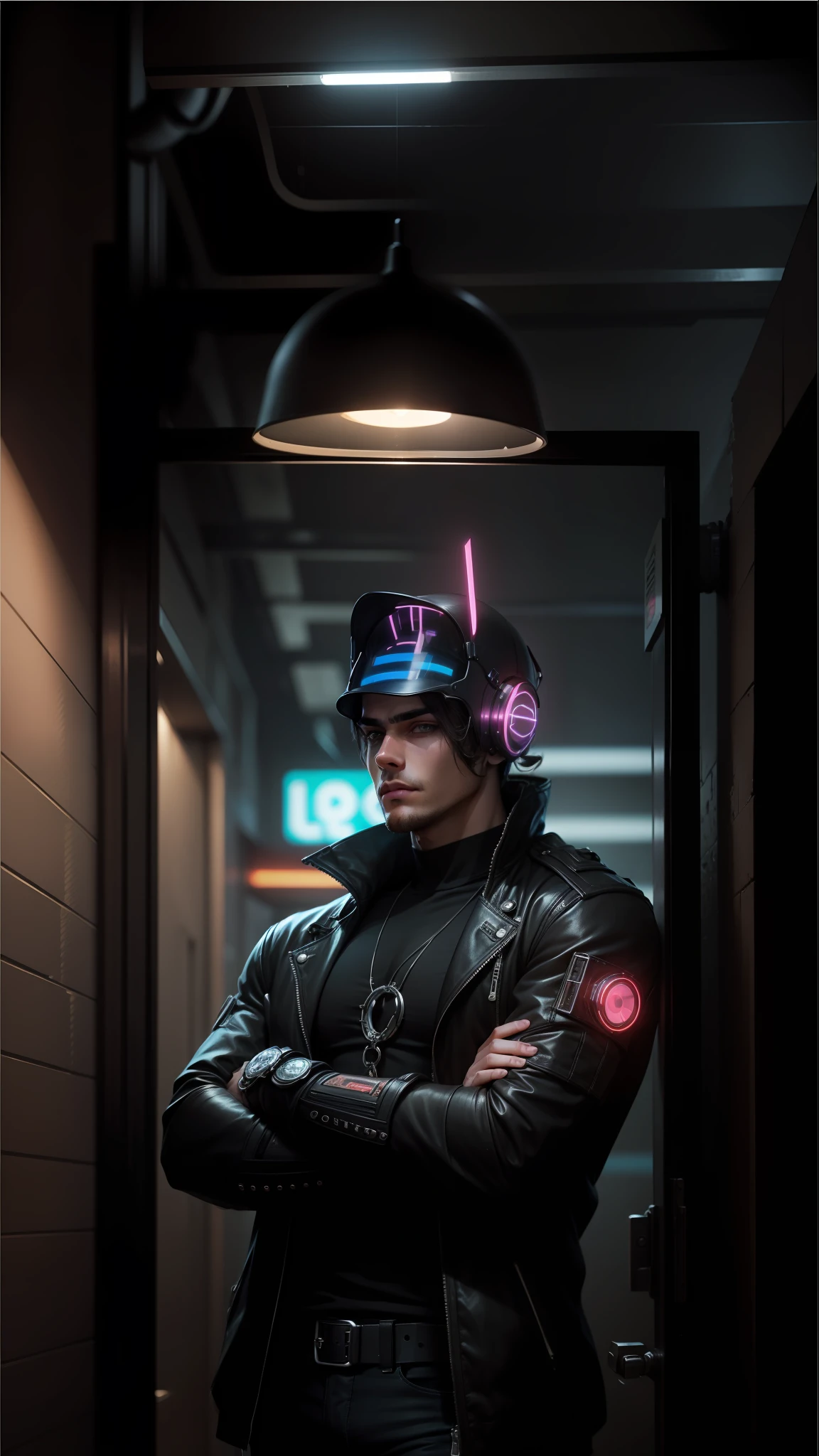 Change background cyberpunk handsome boy, realistic, 8k ultra realistic,