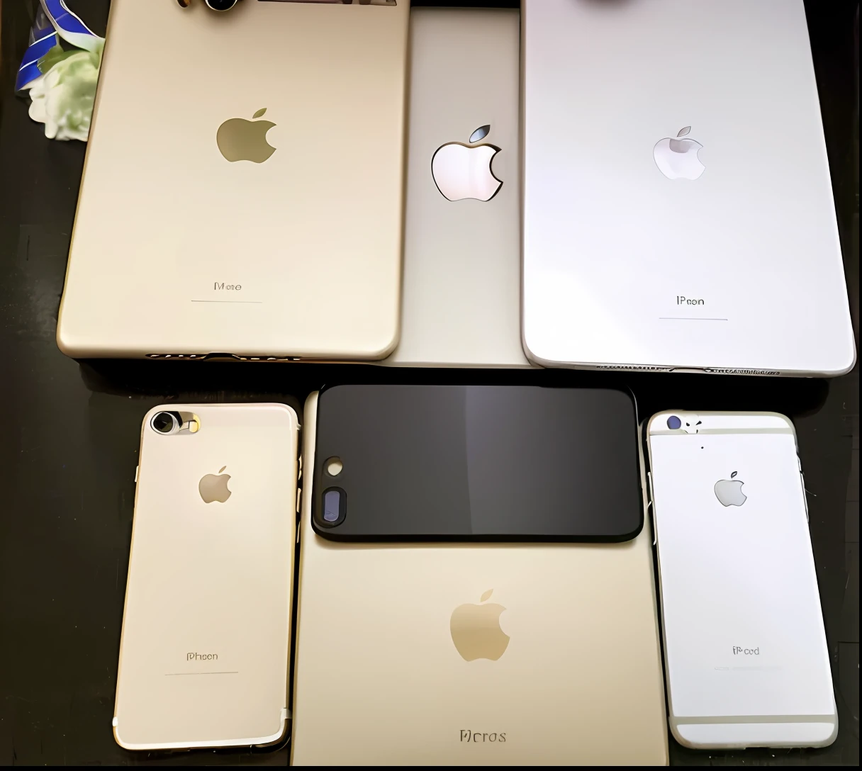 Several different Apple products are lined up on a table, iphone picture, iphone detailed photo, uploads, 8K!!, full device, leaked image, iPhone 4 K, professional iphone photo, a variety of poses, iphone, iphone capture, high resolution!!, 2263539546], various sizes, iPhone 12, Gadgets, photographed