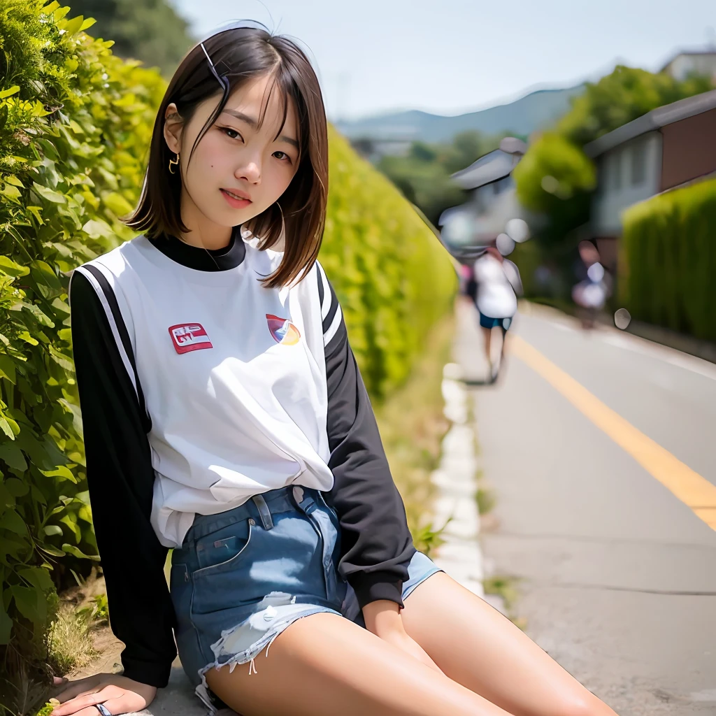 ((8k:1.27), best quality, masterpiece, super high resolution: 1.2),There's a puddle at my feet,Girl squatting and urinating in the bushes of the mountains:1.5, Urinating: 1.5, show of your pussy, No panties,puddle at your feetm, look at the ground, , mouth open , student,uniform,18-year-old, whole body, portrait, thighs , legs spread,gyaru make