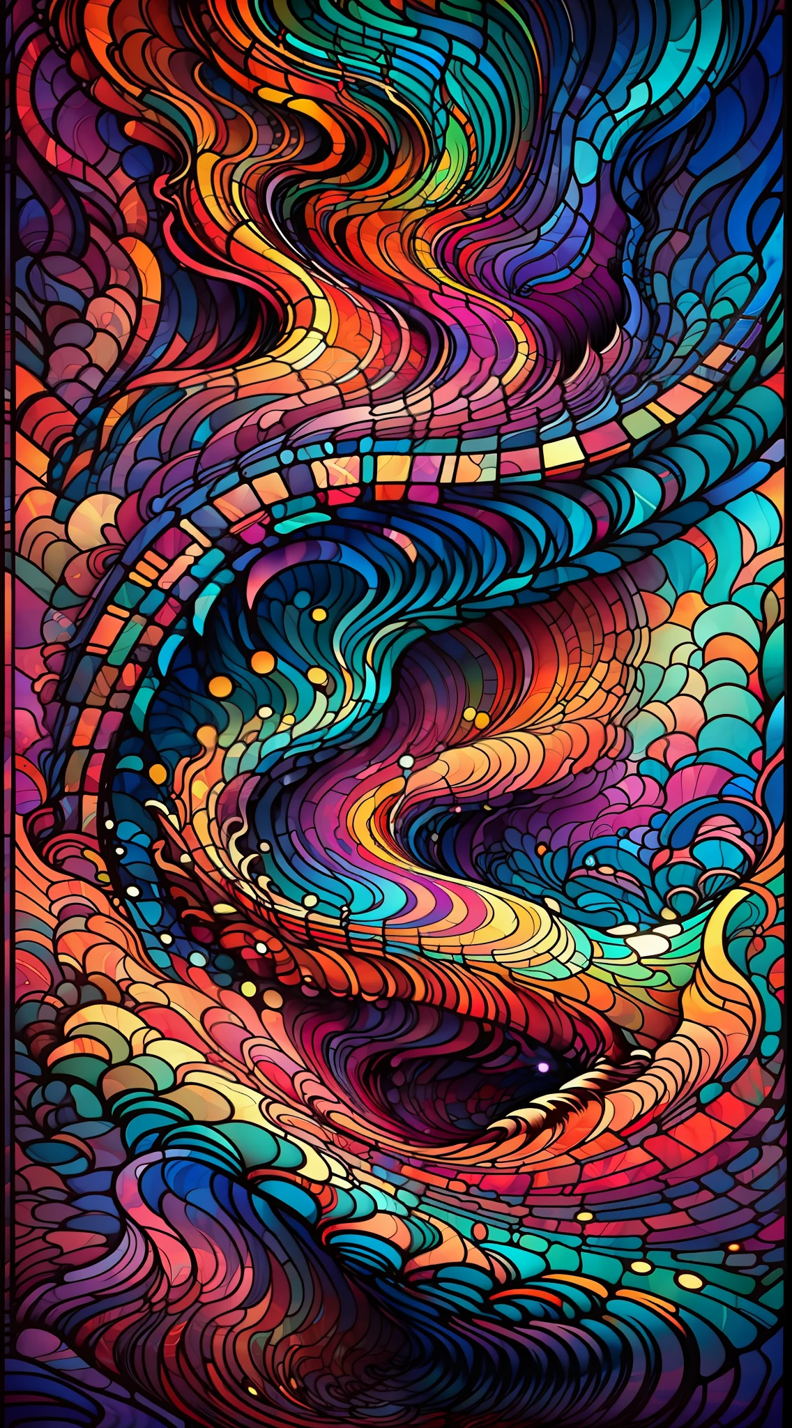 Bright colors, thick lines, waves, multi-layered, foreground, vista, fractal thunder Dammford, Dammenford and Alex gray style, psychedelic surrealist art, surrealist psychedelic design, fantasy art style, illusion psychedelic art, infinite psychedelic waves, inspired by Cyril Rolando, real ripple structure, psychedelic art style, psychedelic art, psychedelic illustration - V6