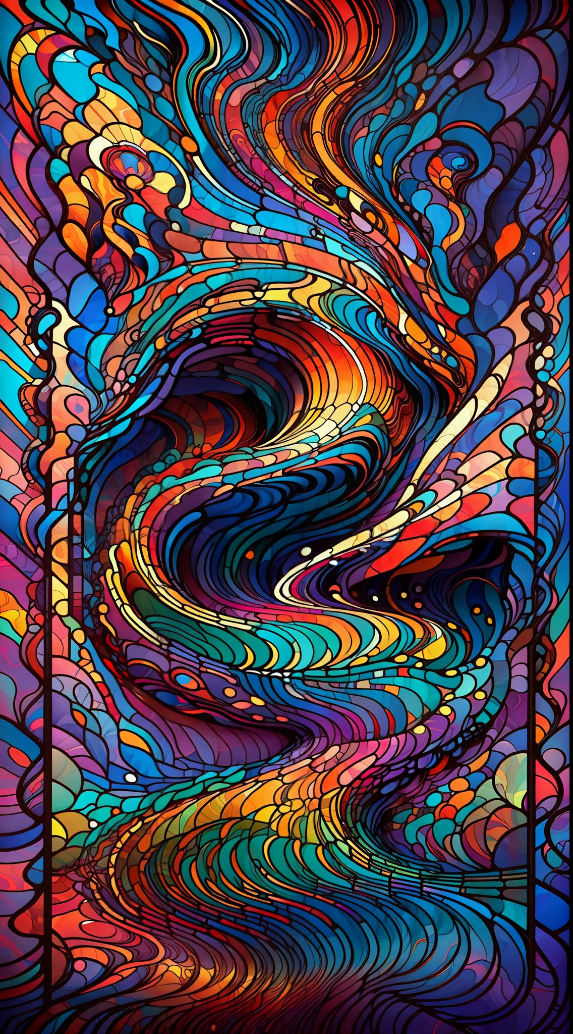 Bright colors, thick lines, waves, multi-layered, foreground, vista, fractal thunder Dammford, Dammenford and Alex gray style, psychedelic surrealist art, surrealist psychedelic design, fantasy art style, illusion psychedelic art, infinite psychedelic waves, inspired by Cyril Rolando, real ripple structure, psychedelic art style, psychedelic art, psychedelic illustration - V6