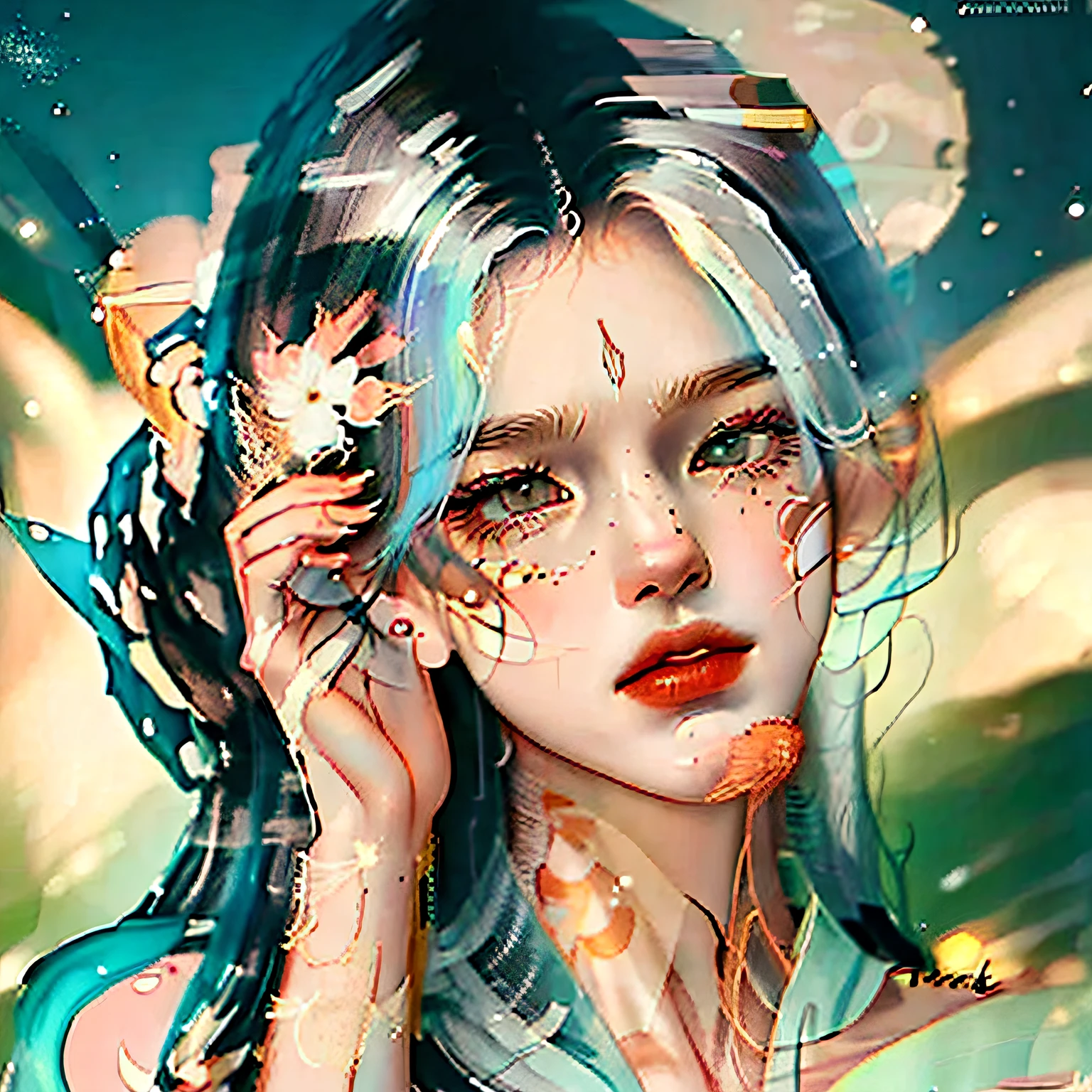 Beautuful Women,The upper part of the body,Cartoon face --auto