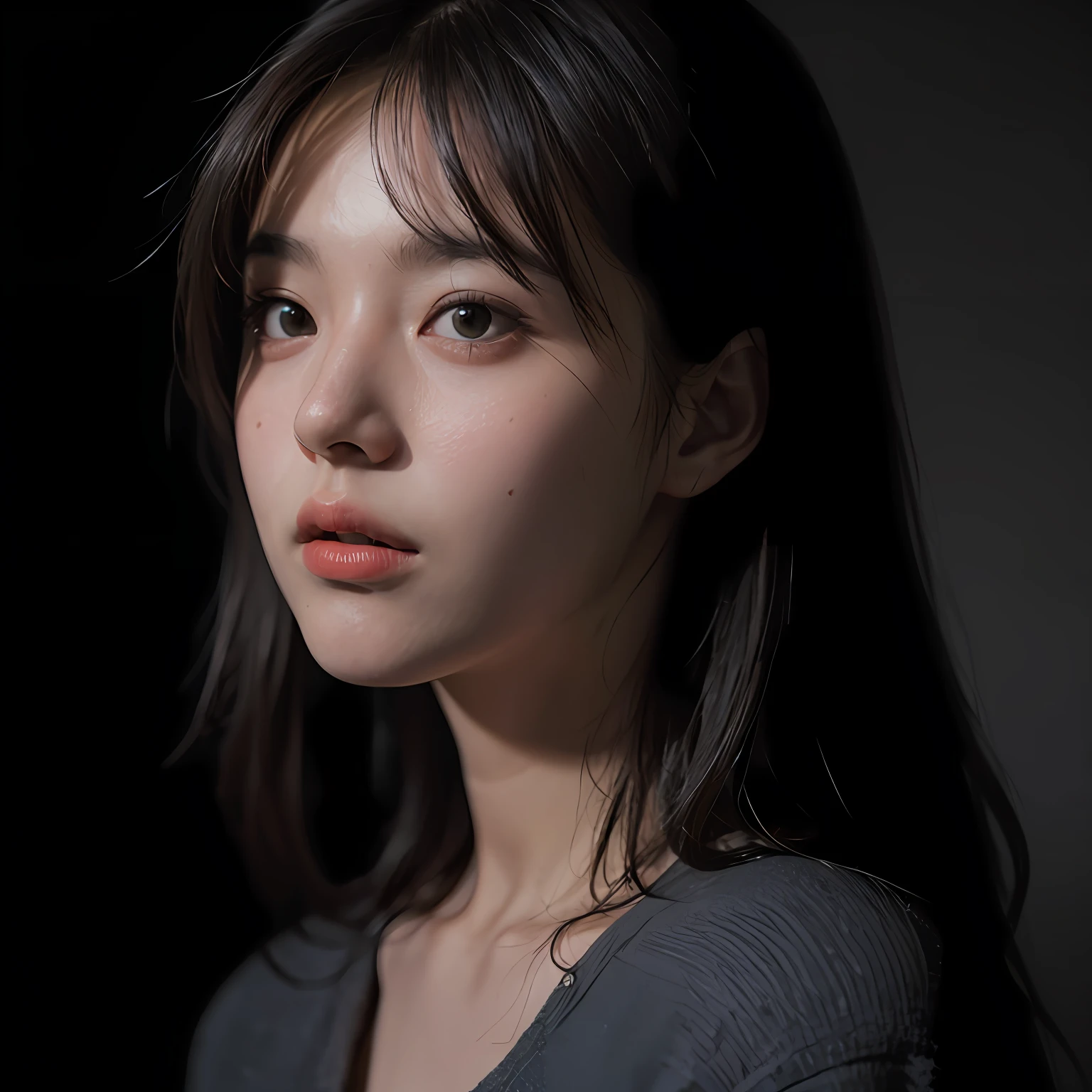 Best quality, masterpiece, ultra high res, (photorealistic:1.4), raw photo, 1girl, in the dark, deep shadow, low key, cold light --auto