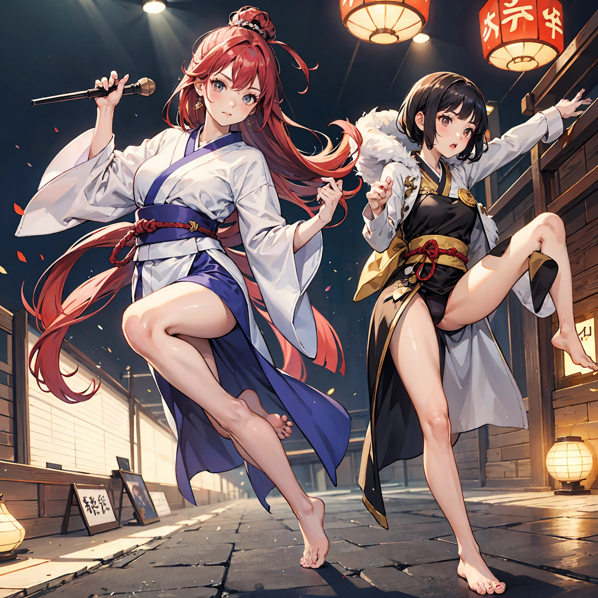 A girl in a taekwondo costume,wtf,High kick,Barefoot,Shishi Japan of Girls