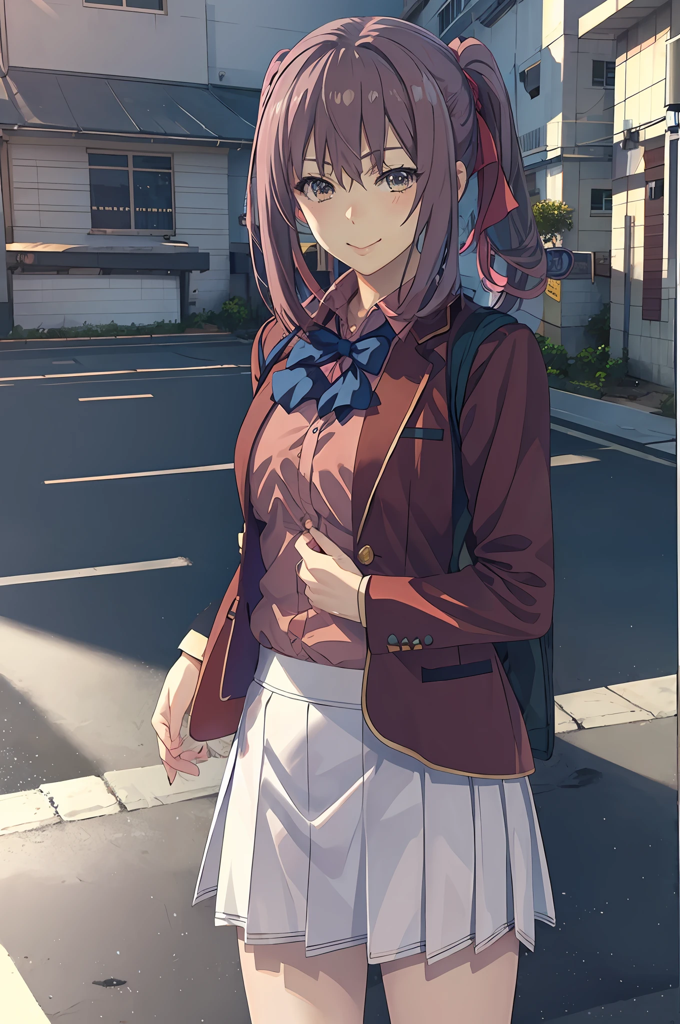 anime girl with long hair and a blue shirt and skirt, anime visual of a cute girl, beautiful anime high school girl, realistic schoolgirl, smooth anime cg art, anime moe artstyle, hyperrealistic schoolgirl, a hyperrealistic schoolgirl, (anime girl), anime girl with long hair, amasawa ichika