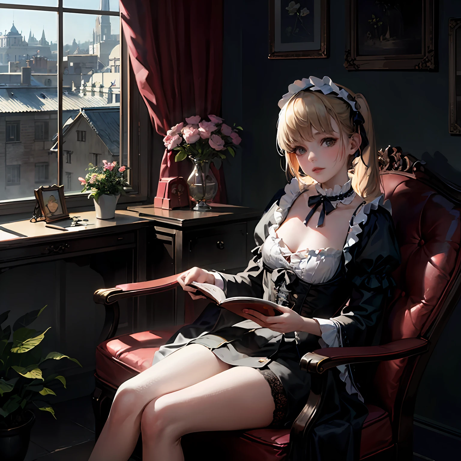 ((masterpiece, best quality)), 8k, photographrealistic, ta prostitute,trpical garden,Lace --auto