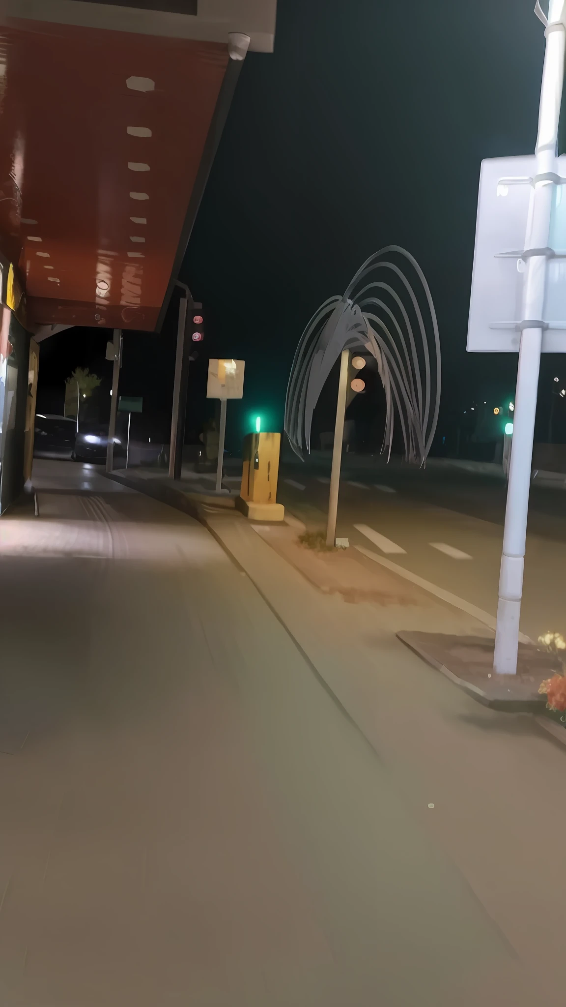There is a street,There is a fountain in the middle, captured with sony a3 camera, Dark City Bus Stop, during night, night time footage, in city street at night, led lights around the place, it's night time, In the middle of the city, photo taken at night, Tel Aviv Street, in a street at night