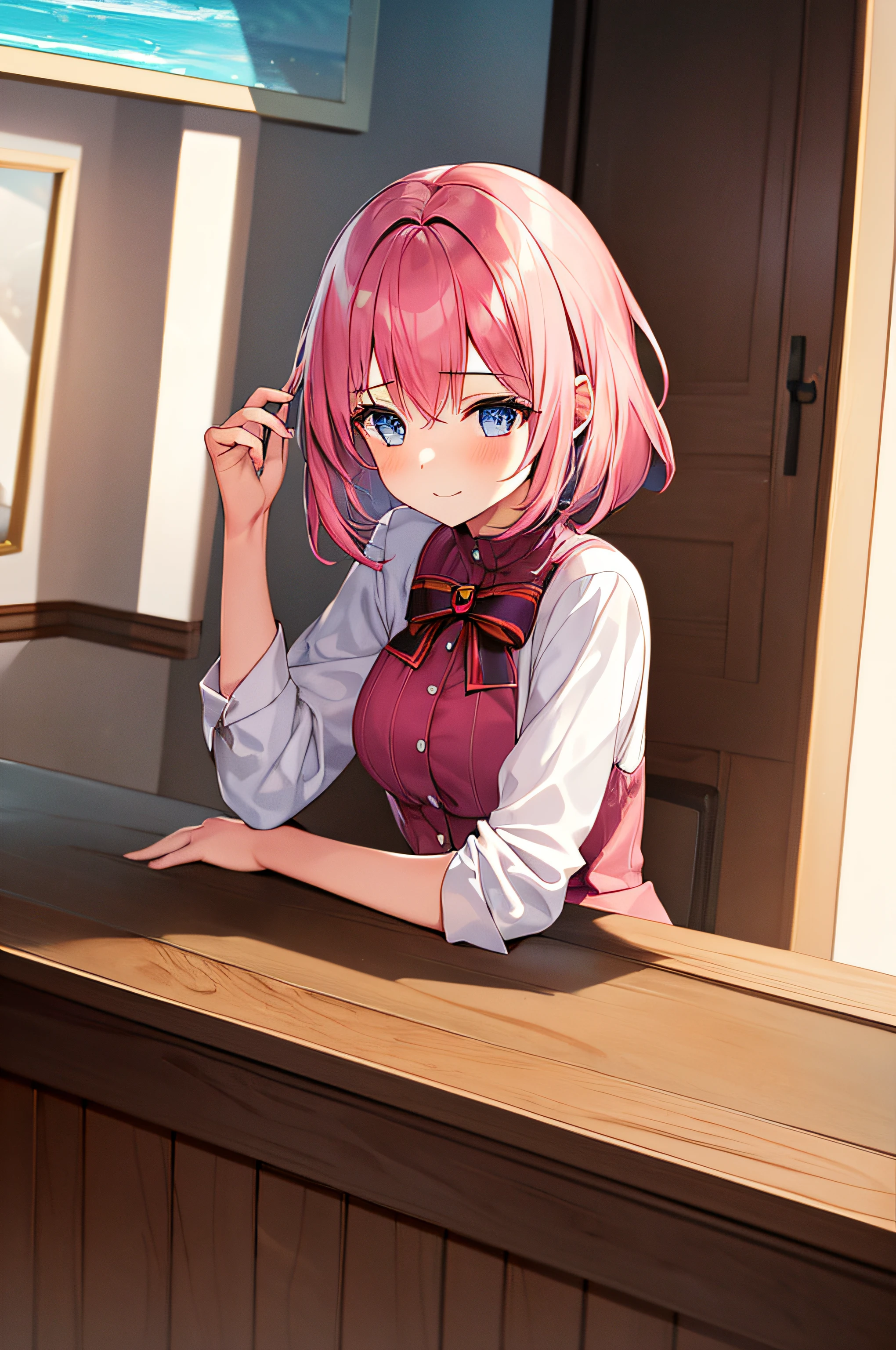 1girl in,Pink hair,