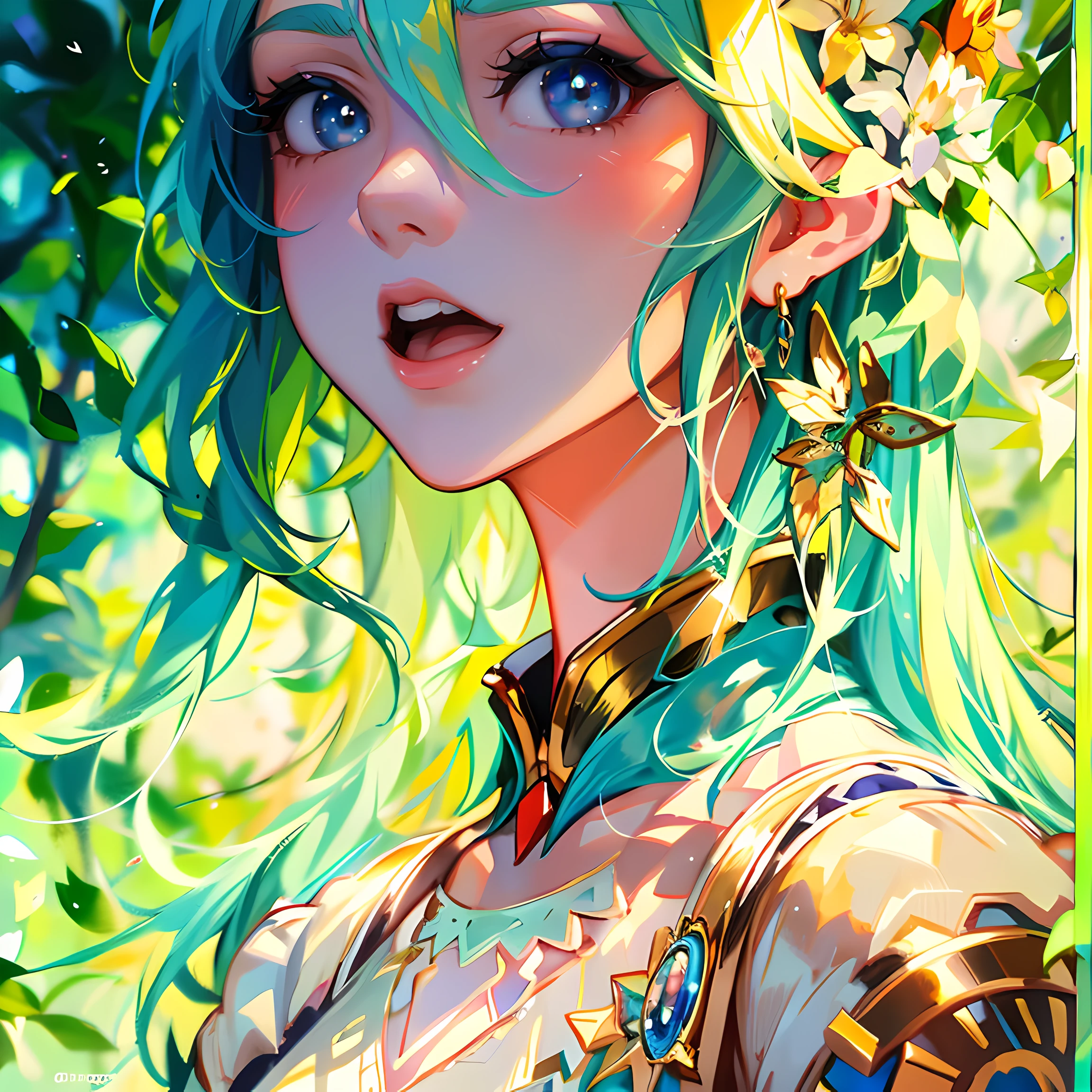 Anime girl with red hair and blue eyes in blue dress,The background is pure white :: rossdraws, Rosla 1. 0, rossdraws 2. 0, rossdraws cartoon vibrant, Ross Rush digital painting, rossdraws portrait, rossdraws 2. 5, Deviantart ArtStation CGSCOSIETY, rossdraws sakimimichan, rossdraws pastel vibrant, inspired by rossdraws