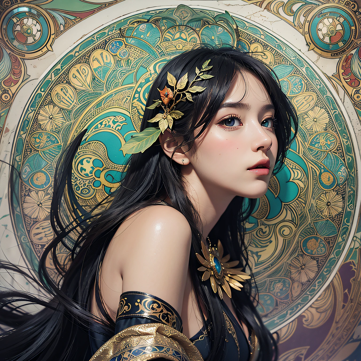 offcial art，统一 8k 壁纸，ultra - detailed，Beauty and aesthetics，tmasterpiece，best qualtiy，（zentangle，datura，Tangles，entangled），（s fractal art：1.3），1girl，The is very detailed，dynamic angle，cowboyshot，The most beautiful form of chaos，Elegant，Fauvist design，vivd colour，romanticism lain，Korean star（Lee Ji-eun），Korean star（IU），Lee Ji-eun（IU），Korean singer（Lee Ji-eun），Korean-speaking host（Lee Ji-eun），South Korean singer Lee Ji-eun，Atmospheric，A note of ecstasy，streaming musical notes visible，Real Human，photorealestic，RAW photogr， （realisticlying：1.5） --auto
