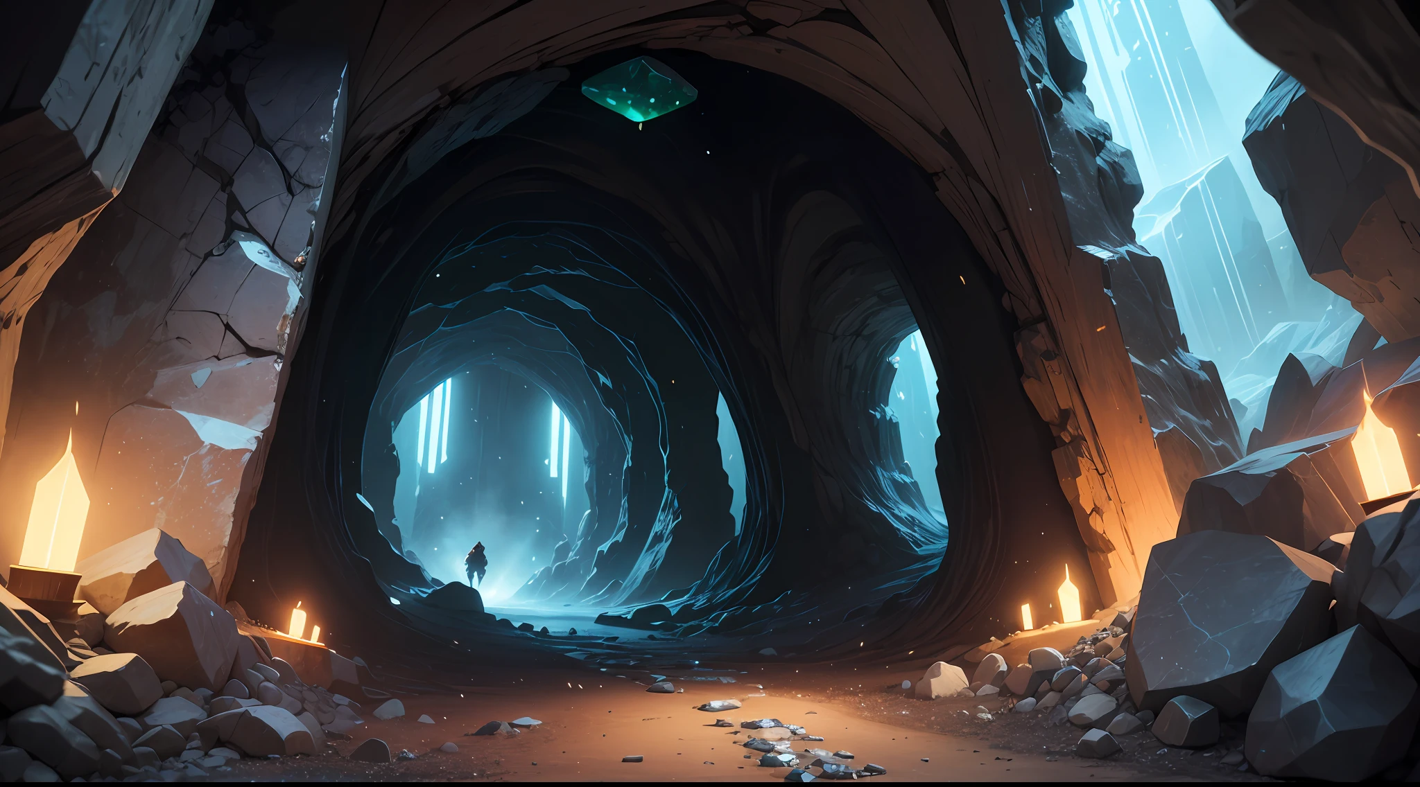 ((In the dark mine)),The cave is inlaid with ore,Unmined ore,minerals, bonanza,Gold mines,azurite, Beautiful crystals, minerals, Optical mineralogy, Mineral collection, Rare minerals, Rare raw materials, nanite, emeralds, Gemstones and treasures, blue crystals, Red Jewel,a beautiful mine, Crystal clusters, dimly glowing crystals, Shiny minerals --auto