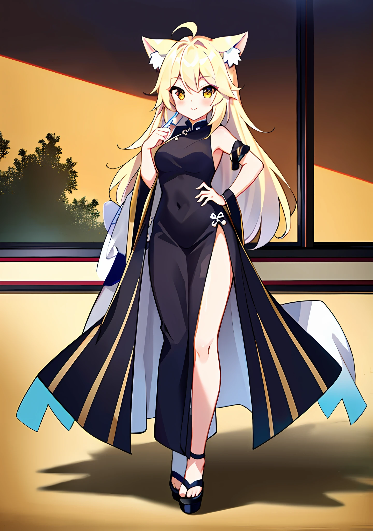 cute anime catgirl, Anime moe art style, beautiful anime catgirl, nekomimi,anime girl with cat ears, Very beautiful anime cat girl, thicc, style of anime4 K,Belle peinture de personnage,Guviz,Guviz-style artwork,White-haired god,Yang J,Epic and beautiful character art,Stunning character art,FAN Qi,Wu Zhun Shifan,Guvitz at the Pixiv Art Station,Traditional Chinese painting, lotuses, Hanfu, maxikit, Dress conservatively 1girl, Solo,standing on your feet,