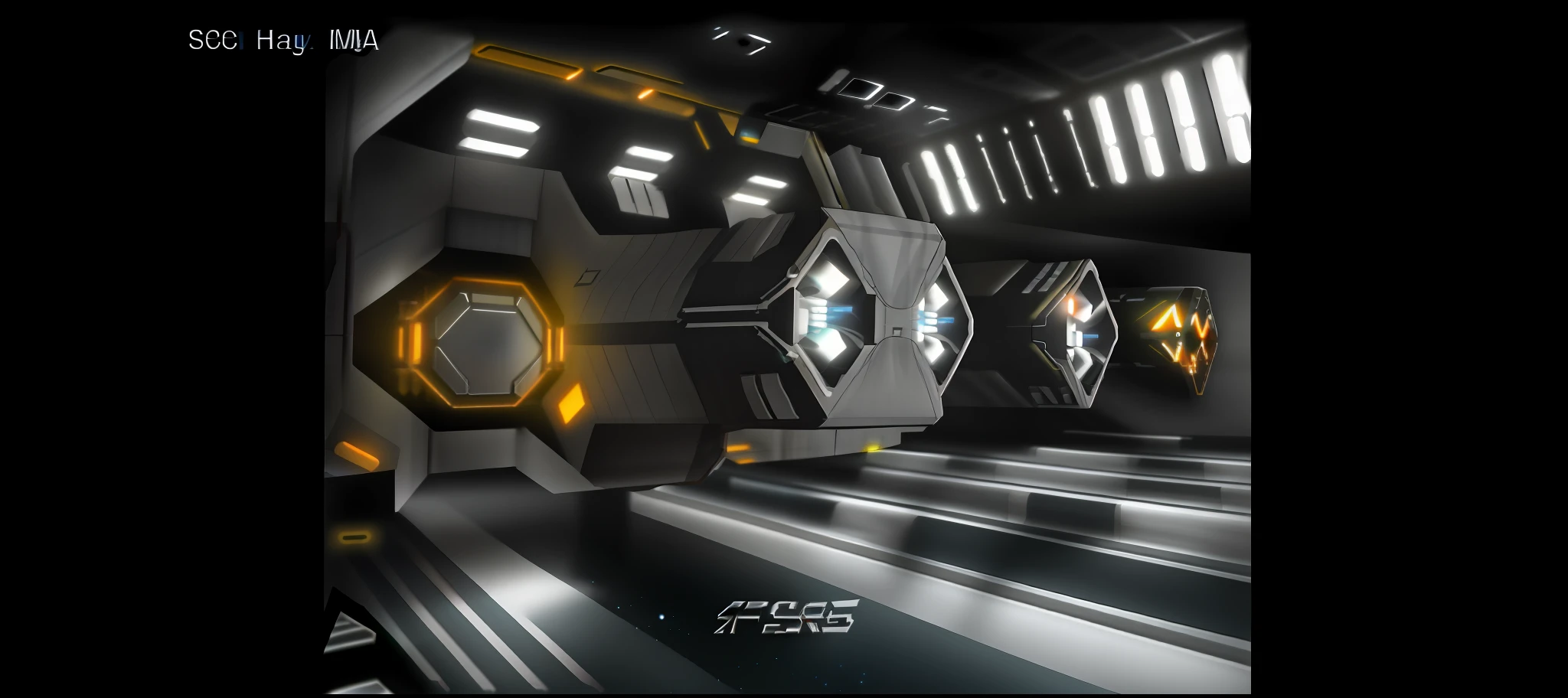 , an epic space ship scene, depicted as a scifi scene,, cinematic opening shot,inside a space ship, cargo spaceships, in a scifi movie,, starship cargo bay, spaceship hallway,photorealestic,Realiy,Realistis,sci-fy,cyber punk perssonage,mirai