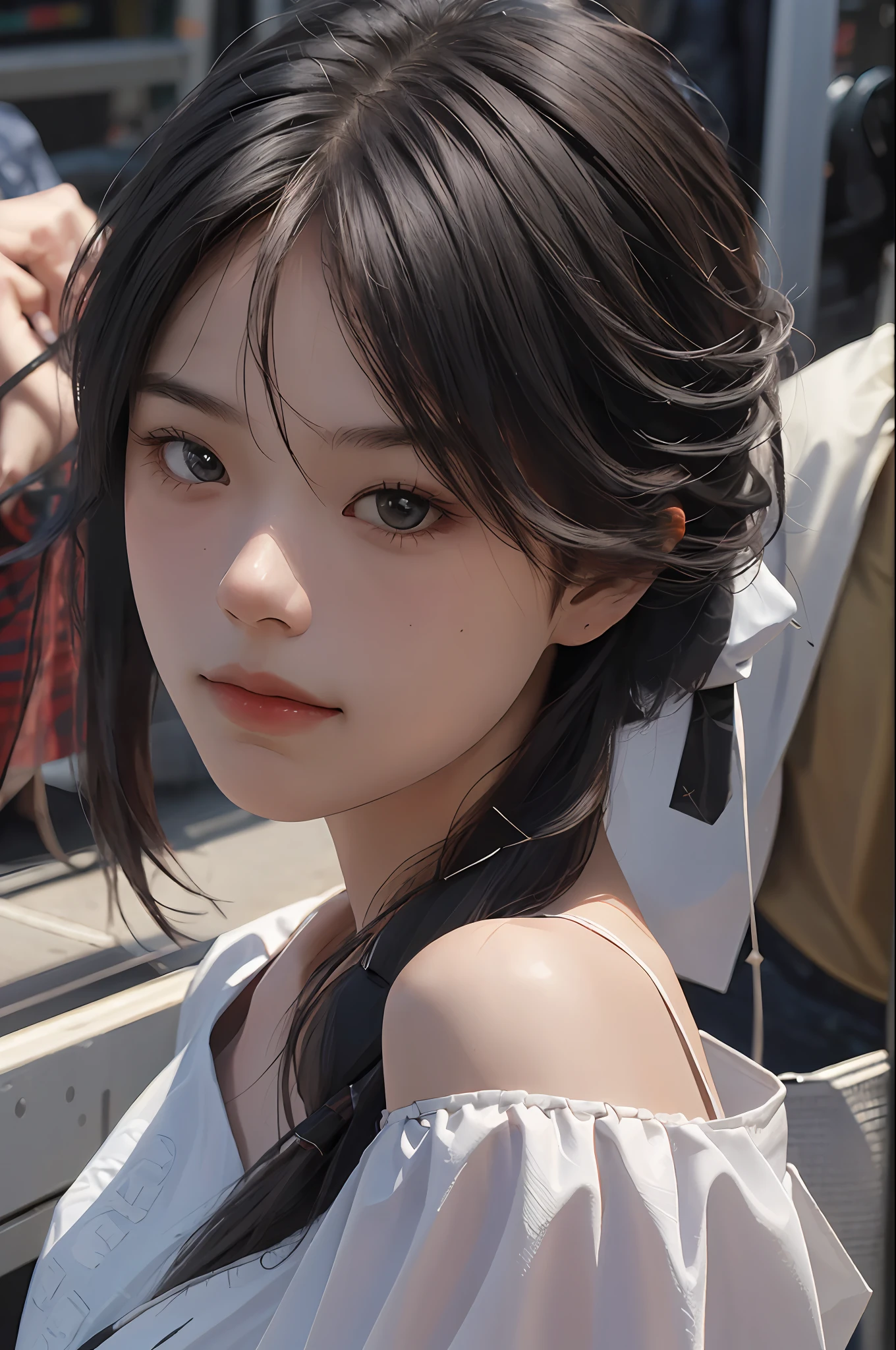 Best quality,masterpiece,ultra high res,(photorealistic:1.4),1girl,shoulder,charming,Looking at the camera,