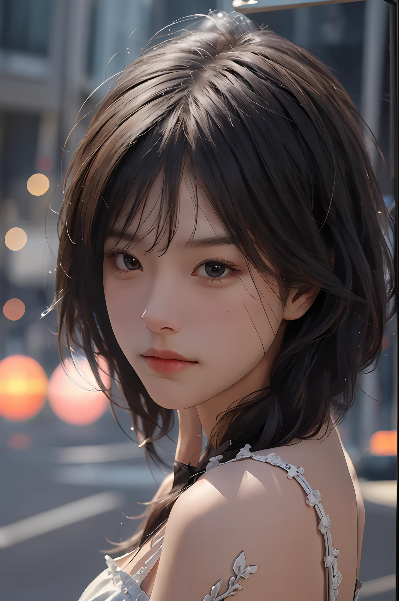 Best quality,masterpiece,ultra high res,(photorealistic:1.4),1girl,shoulder,charming,Looking at the camera,