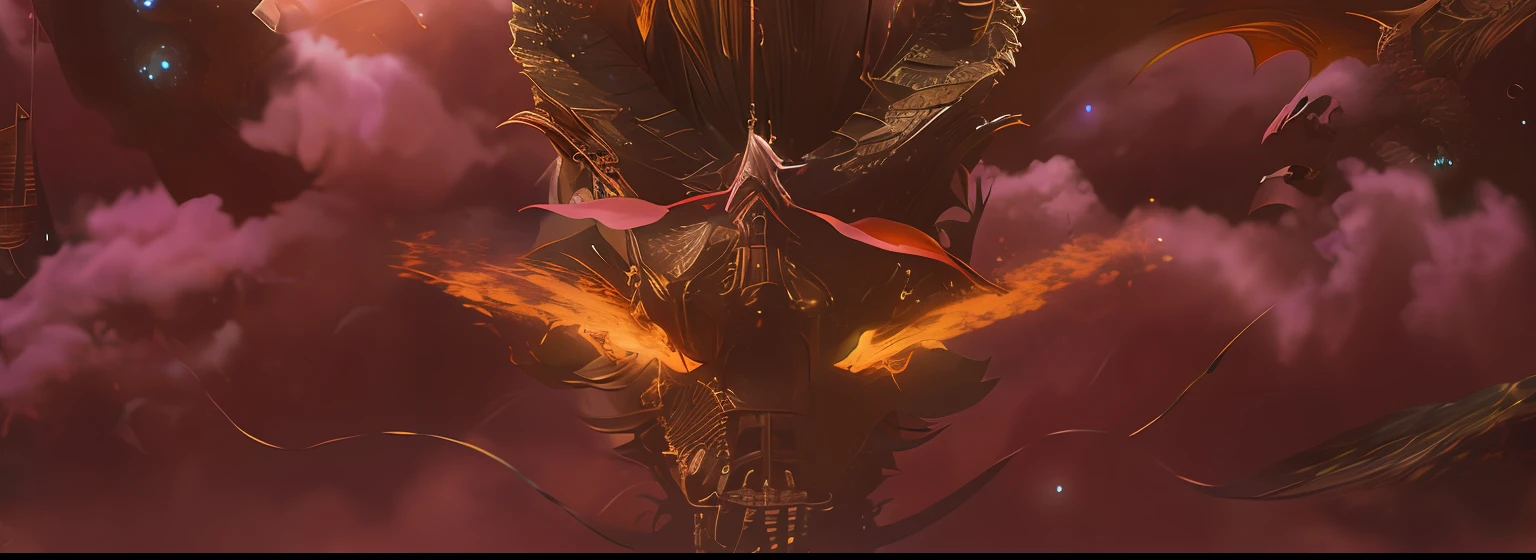 There is a dragon,On his back a man rides a dragon, author:Luis Miranda, marc simonetti and sakimicha, big red dragon flying above them, colossal dragon in background, Fantasy art Behance, fantasy movie still, jeff easley and ross tran, Dragon Queen, author:Ignacio Zuloaga, Shadowbringer movie Black Hair, hair bobbles, wince, longeyelashes, solid circle eyes, fake animal ears, light smile, ear blush, fang, Surrealism, drop shadow, anaglyph, stereogram, tachi-e, pov, atmospheric perspective, Art Deco, 8k, super detail, ccurate, best quality, UHD, masterpiece