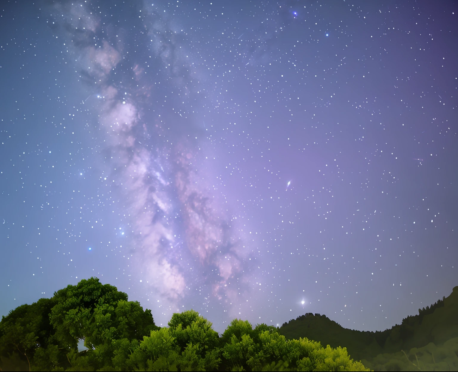 starrysky，Several stars and trees on the mountain, the sky has the milky way, the milky way in the sky, As estrelas、The Milky Way and the Moon, milky ways, Milky Way, milky ways, milky way environment, night time with starry sky, milkyway light, starfield in background, stars in the sky above