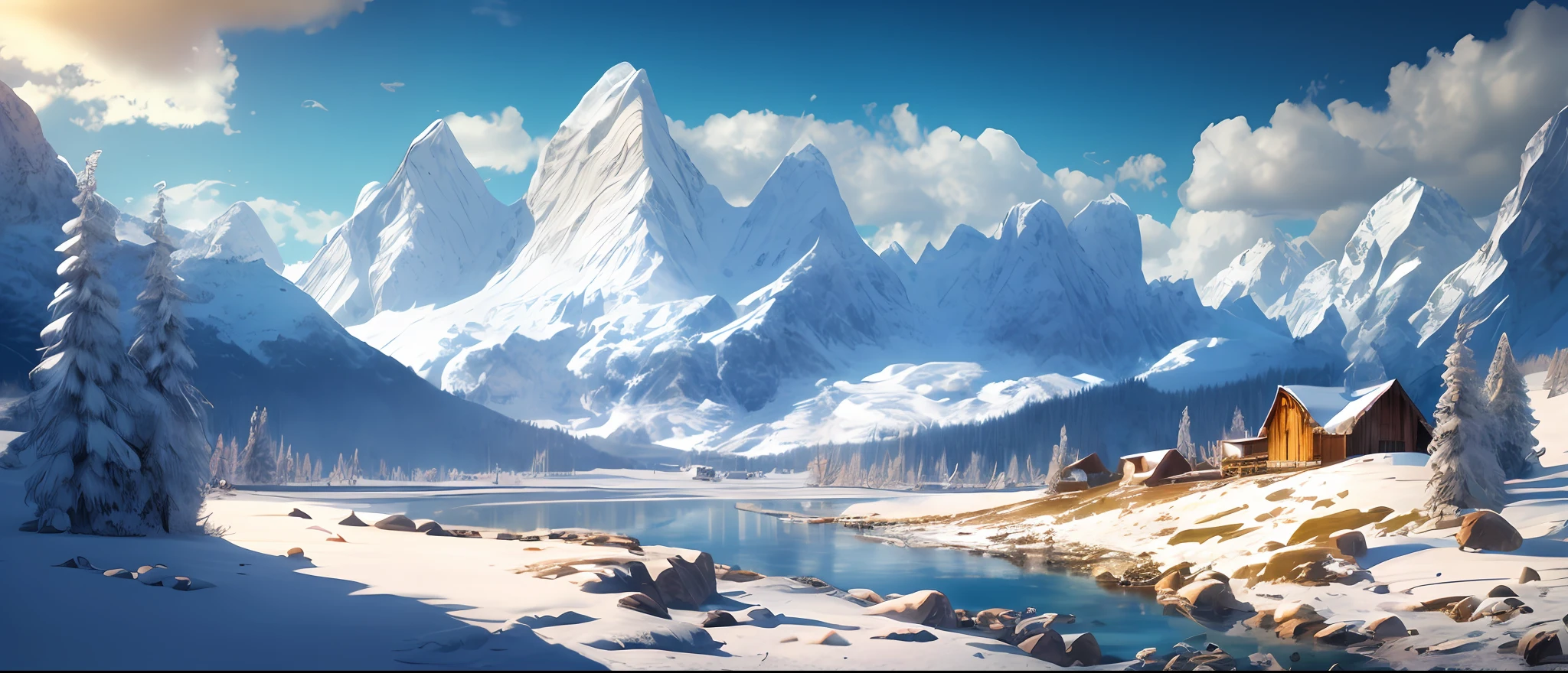 enviromentart, no humans, scenery, outdoors, mountain, rock, sky, day, cloud, snow, landscape,