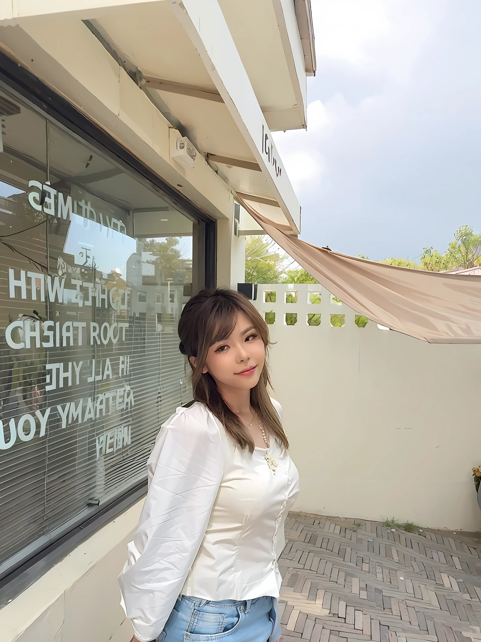 Woman standing in front of the window， dang my linh, 2 7 years old, 2 9 years old, 2 8 years old, mai anh tran, nivanh chanthara, hoang long ly, 2 3 years old, with backdrop of natural light, in front of white back drop，wedding gown，