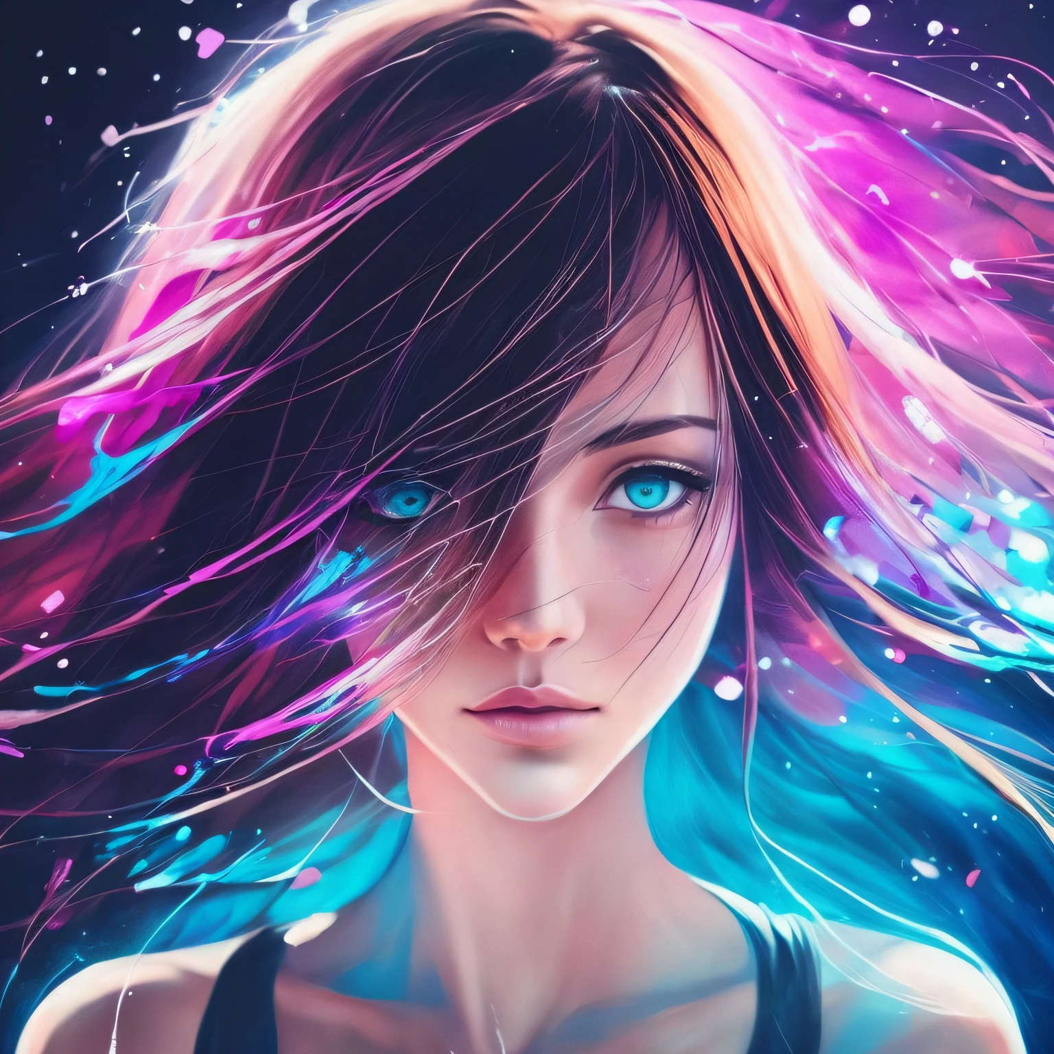 woman with agnes cecile, glowing design, pastel colors, ink drops, autumn lights --auto