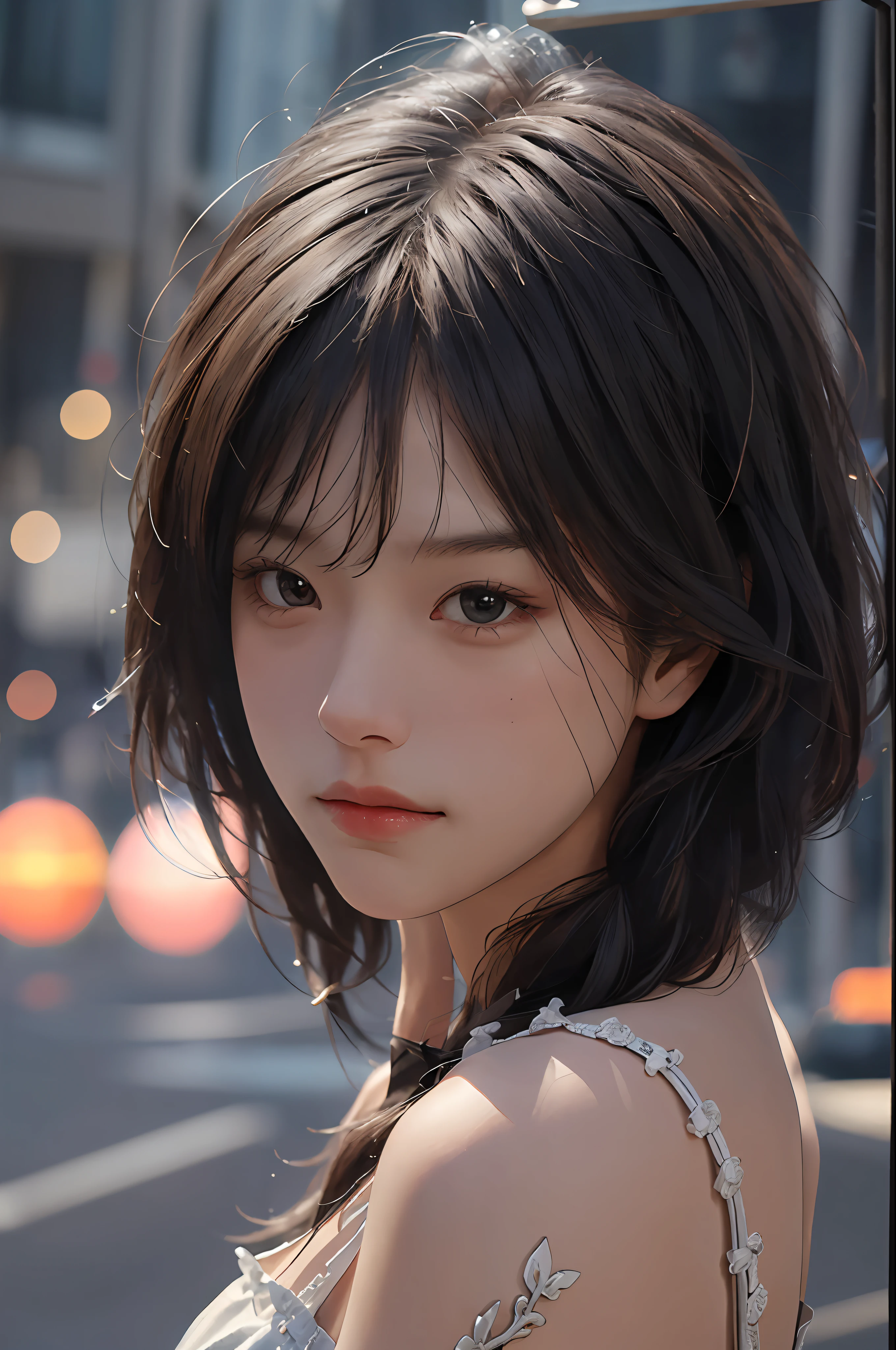 Best quality,masterpiece,ultra high res,(photorealistic:1.4),1girl,shoulder,charming,Looking at the camera,