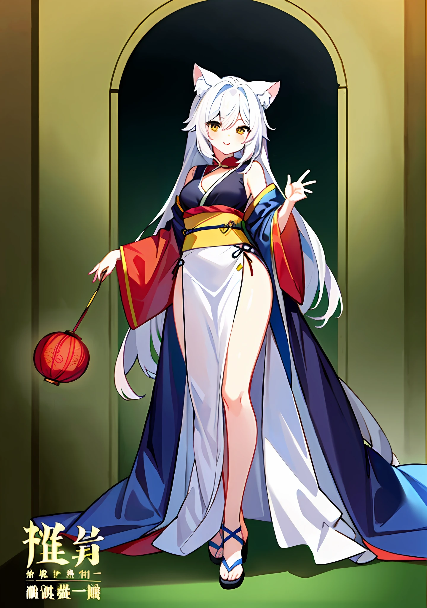 cute anime catgirl, Anime moe art style, nekomimi,anime girl with cat ears, Very beautiful anime cat girl, thicc, style of anime4 K,Belle peinture de personnage,Guviz-style artwork,White-haired god,Epic and beautiful character art,Wu Zhun Shifan,Guvitz at the Pixiv Art Station,Traditional Chinese painting, lotuses, Hanfu, maxikit, Dress conservatively ,1girl, Solo,standing on your feet,The popularity of CGsociety,Fantasyart,beautiful character painting,Guviz-style artwork,flowing white robe,full-body wuxia