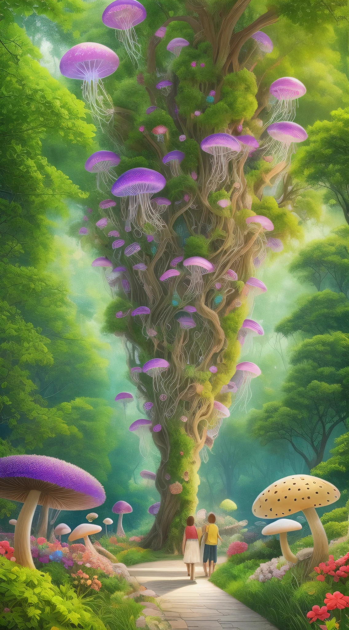 (When arriving on the planet Pandora,Surrounded by many people "Tree of hope" The seeds resemble glowing jellyfish;Towering trees,Can be used as a house to live in、lush rainforest,Extremely colorful,with dynamism、Flowers and plants that glow at night、mushroom...... When this "Garden of Fantasy"