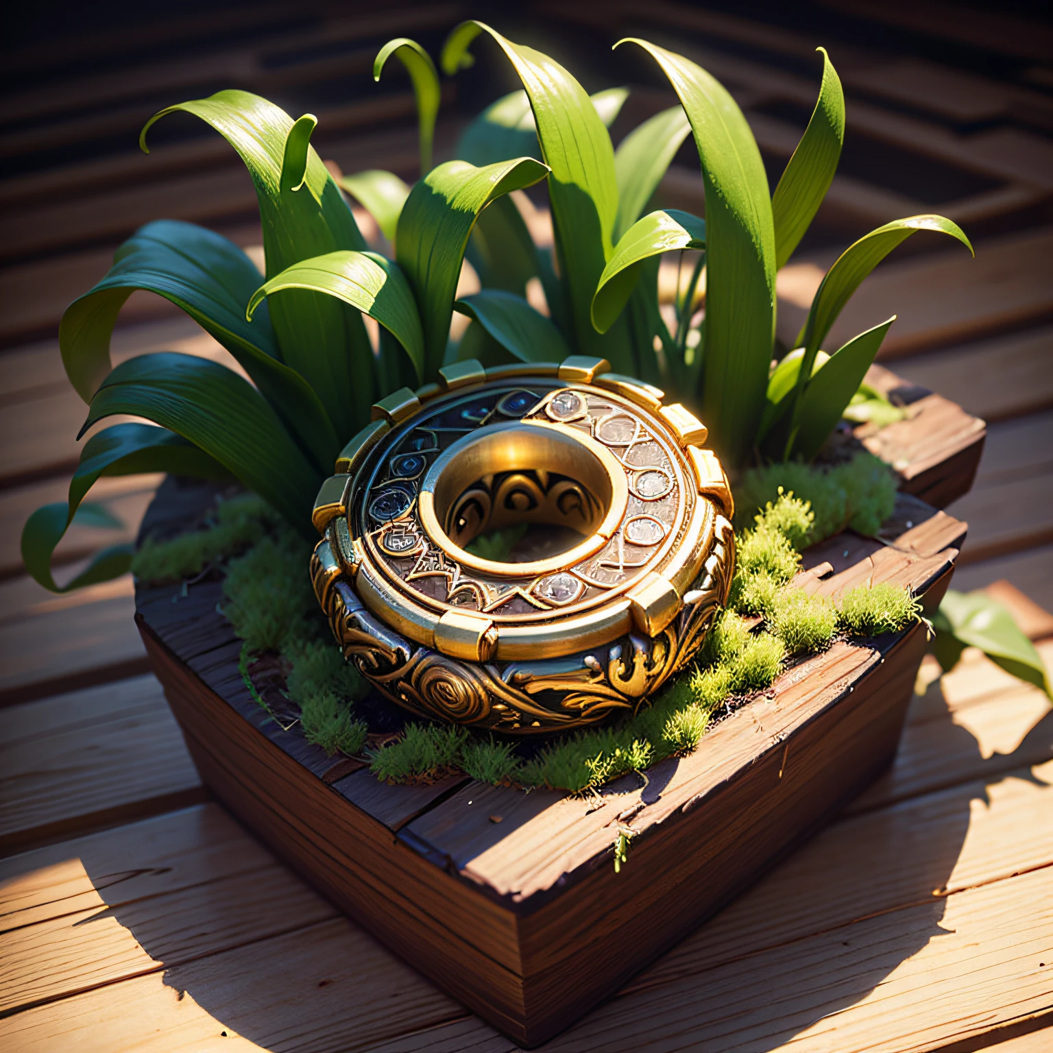 {Intricate magic ring made of vines} , flower, game icon (masterpiece), hyper realist, 8k --auto