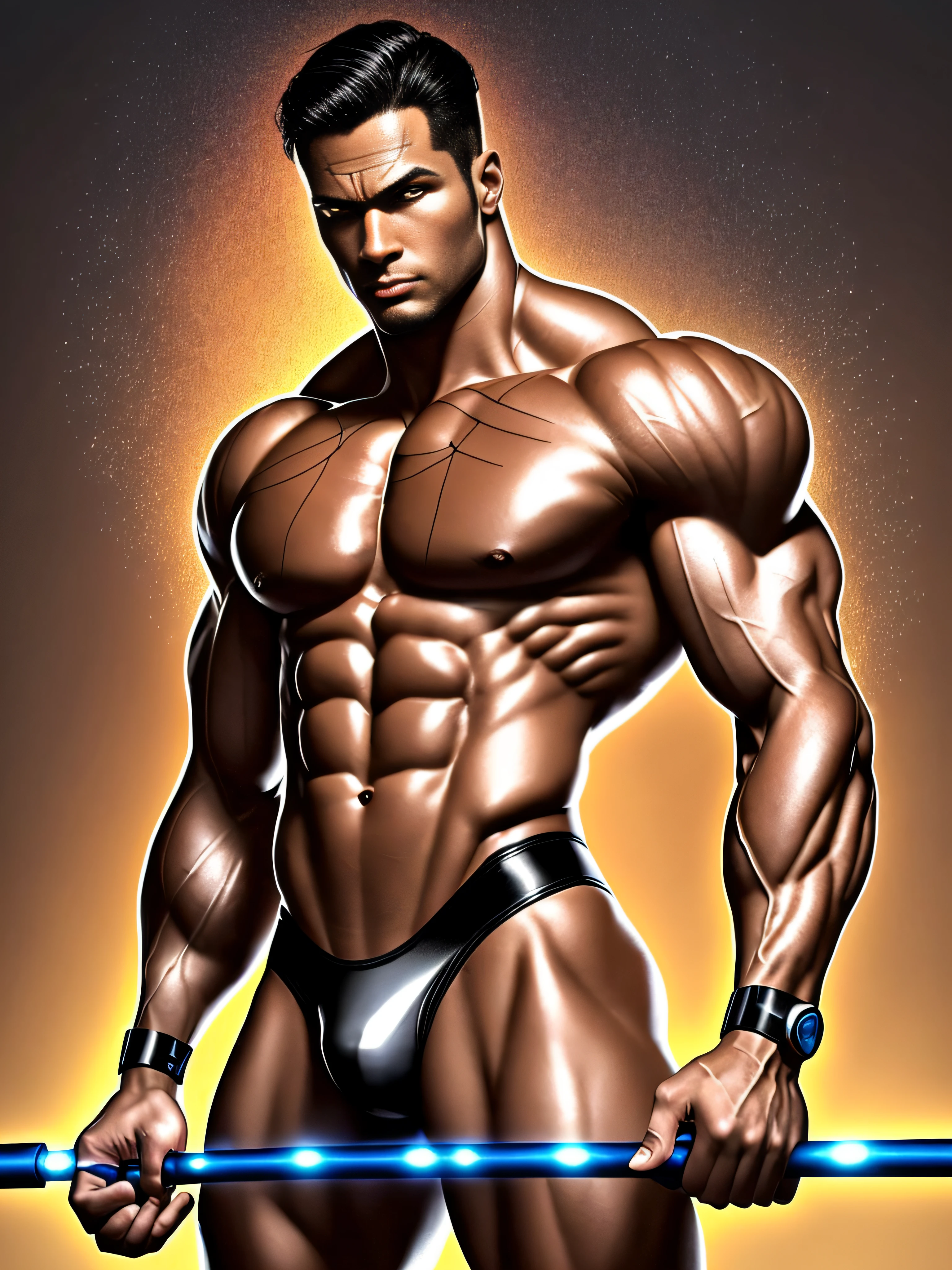 (The art of leading technology，1.4)，Ahead of the curve，（Electronic systems: overhead humanoid robots，Naked muscular masculinity：1.2），（tmasterpiece，best qualityer，Official fine art， Aesthetics：1.2），（Hyper-detailing），（（see-through thong：1.2））（（Biopunk，Cyborg man：1.1））（（various old tvs in the background：1.1））finely detailled，Most Best Illustration，hand-drawn high quality，（scybernetic，hight contrast），（Have a detailed brain that you can see：1.3），（Artistically），Line drawing，（Complex lines），Clear lines，s fractal art，Brush strokes，ukiyo-style，（nakeness，Muscular macho，full-body portraits，see-through thong，Extreme closeup：1.1），（Muscular macho，Skin tone transparent tweezers：1.1）（,With a delicate heart that can be seen：1.1），The perfect facial features of a supermodel，whole body show（muscles cable wires：1.2），Large scene composition，Perfect pectorals and abs，Mysterious night，Extremely provocative and sexy（Add details），（detailedbackground：1.2），（|cyber punk perssonage，core，），A high resolution，extremy detailed（（Realistic skin，Ultra-artistic，I only wore a pair of transparent thongs with a skin tone，The internal structure is faintly visible：1.2））（（whole body display，Extreme detail：1.2））（Canon M50|100mm|sharp fokus |Gently|ultra-realistic realism |The is very detailed|intricately details |blood vessel ：1.2）