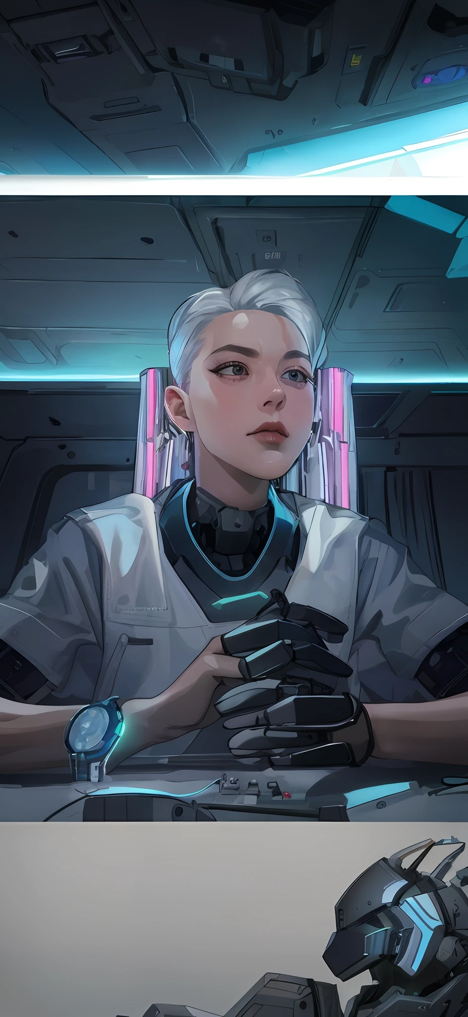 Extremely detailed complex 3d rendering of man's face, epic expression, android face, cyborg, robot parts, 170 mm, , border lighting, vibrant detail, cyberpunk chic, lace, super real, anatomy, facial muscles, power cable, microchip, nice background, elegant, octane render, 8k robot style, best quality, masterpiece, illustration, ultra delicate and beautiful, extremely detailed, CG , uniform, background image, (realistic, real photo: 1.37), amazing, fine detail, masterpiece, best quality, official art, CG Wallpaper unity 8k super detailed, goofy, super silly, robot, silver hat, full body, sitting