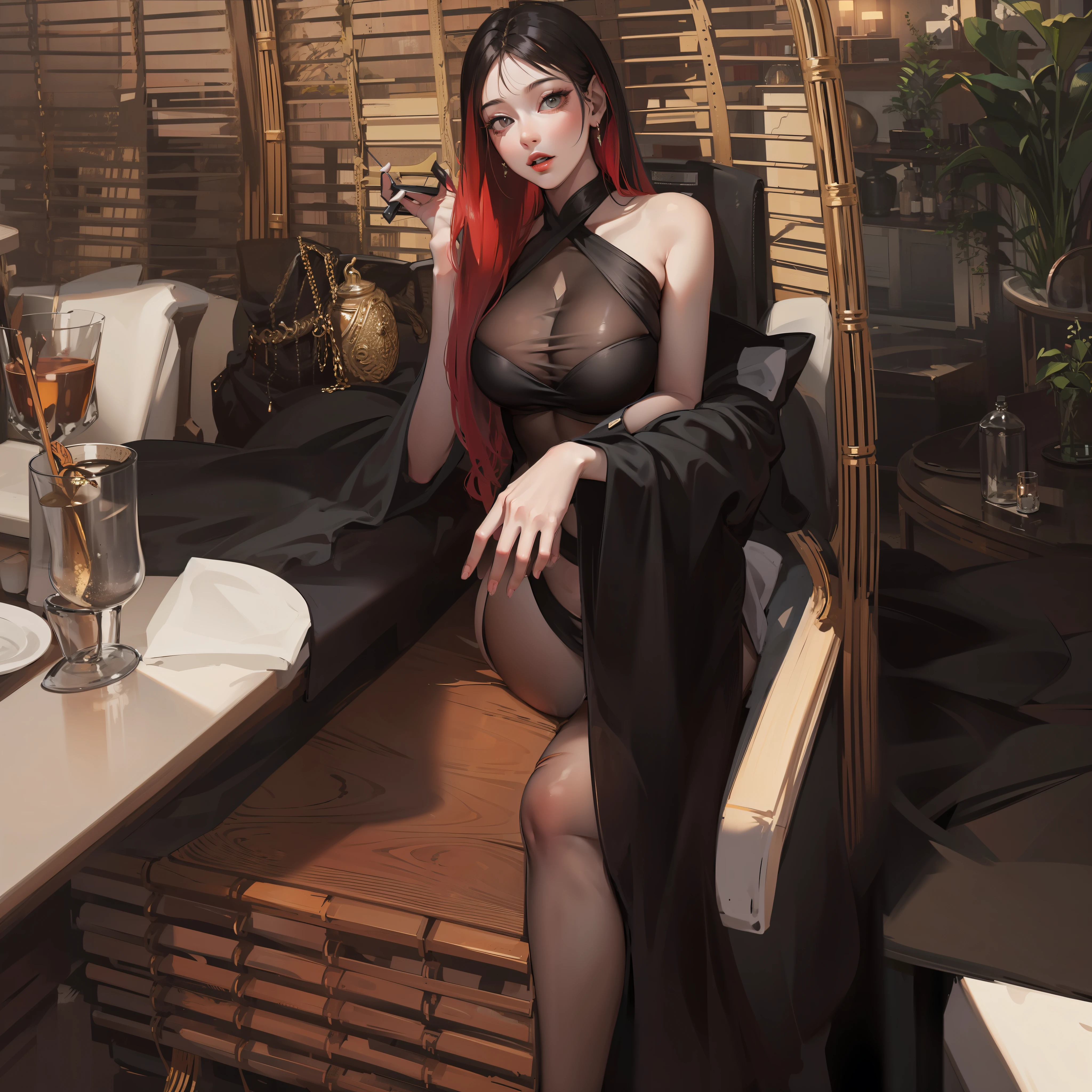 Kizi, Single, Best quality at best, The upper part of the body, big breasts beautiful, prette, Radiant hair, Large of breast