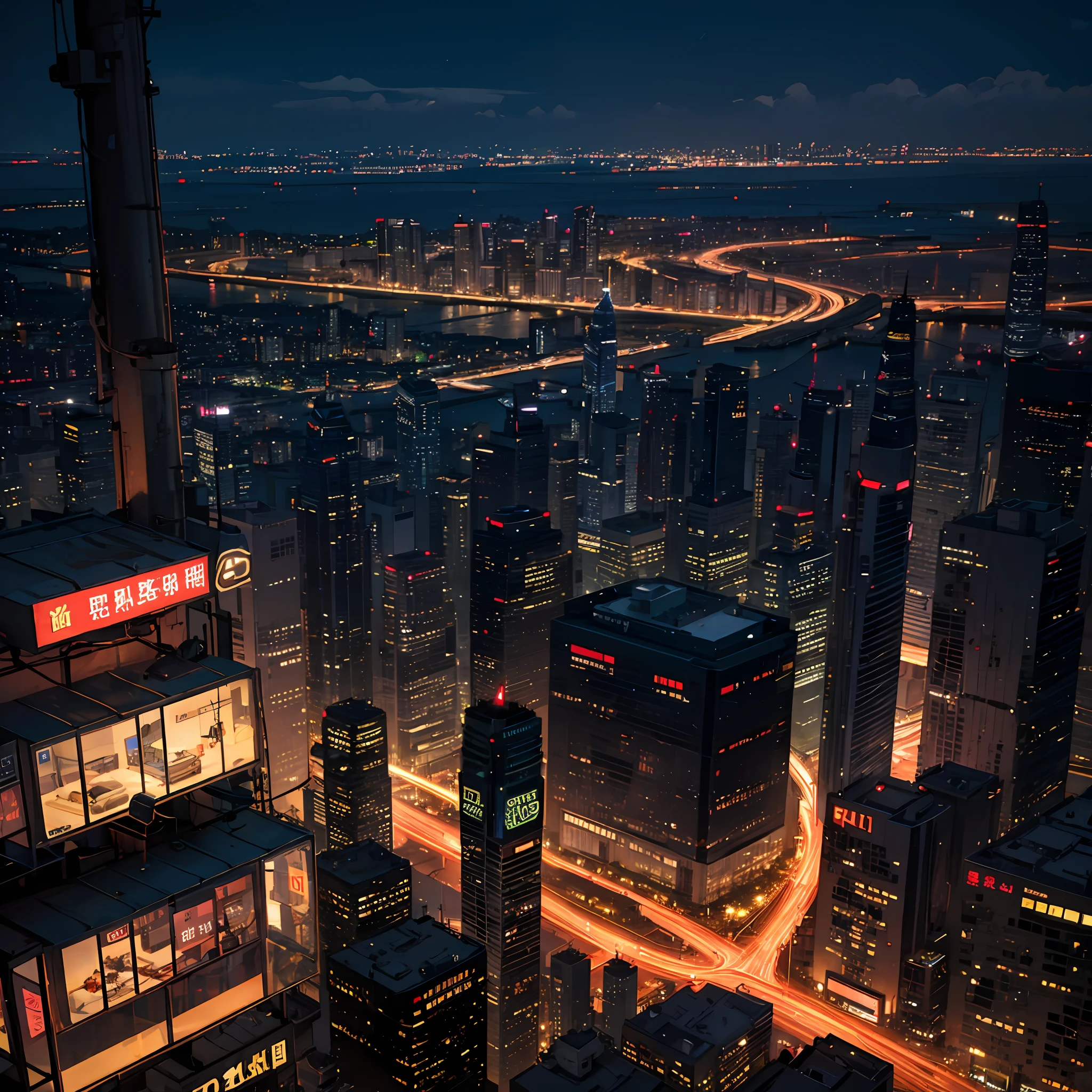 8k，Night view of Shenzhen, China --auto