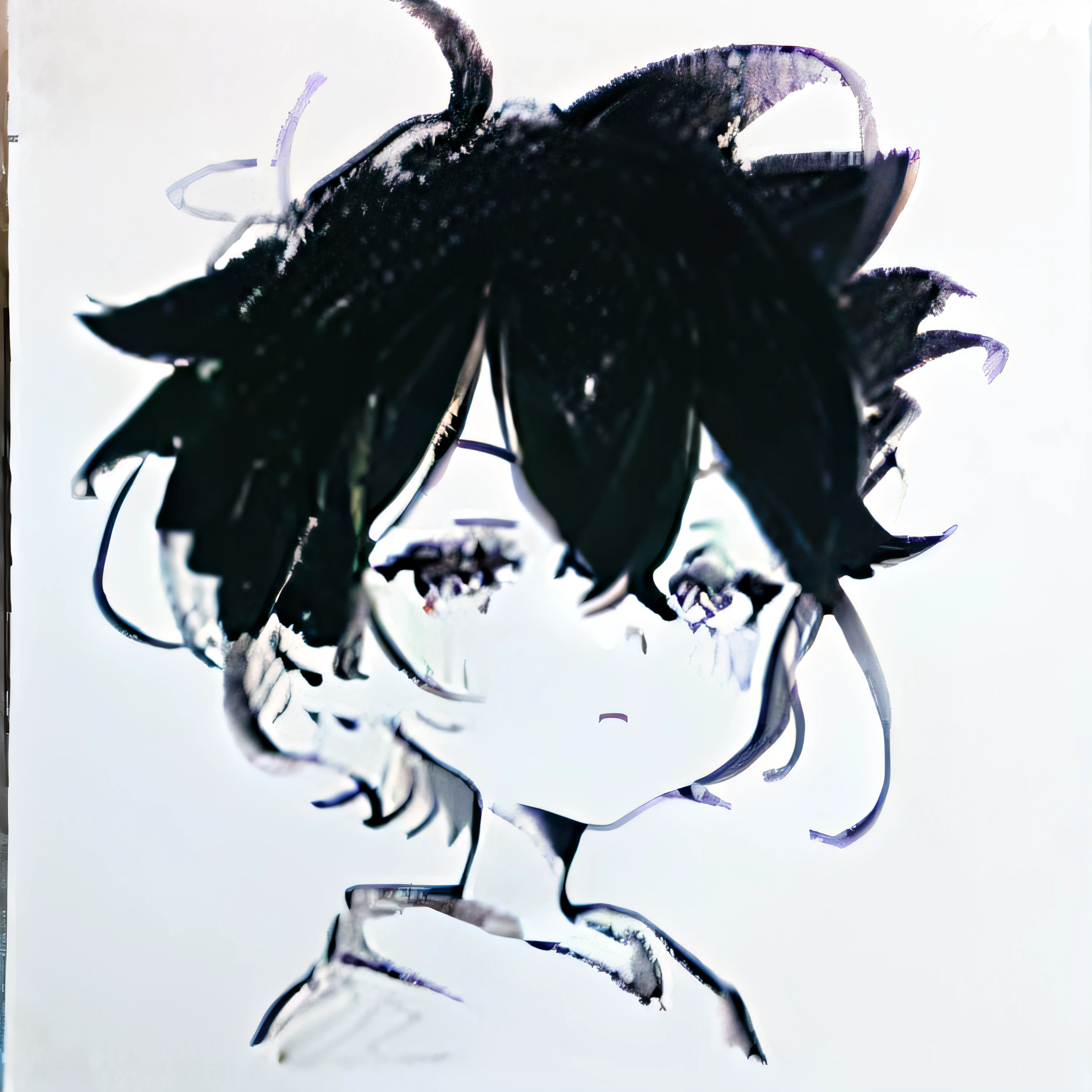 Surreal, Real, sleepy-eyed, Black and white color matching clothing, arrogant, disdainful, high value, high details