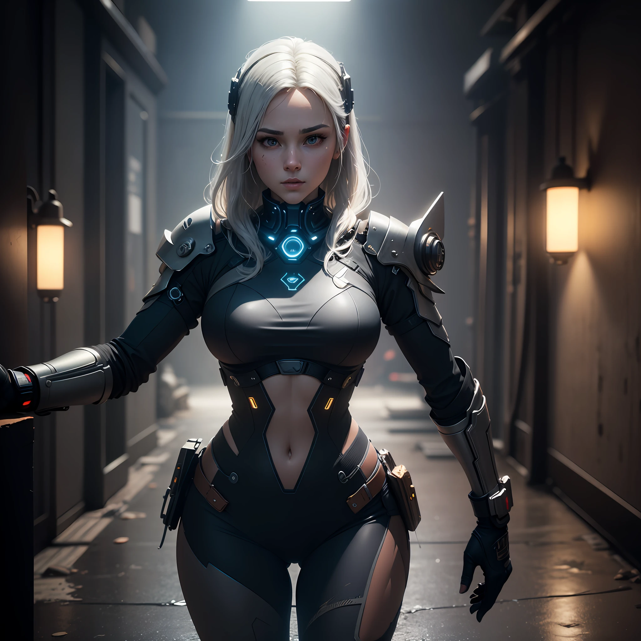 ((Best quality)), ((masterpiece)), (detailed:1.4), 3D, an image of a beautiful cyberpunk female,HDR (High Dynamic Range),Ray Tracing,NVIDIA RTX,Super-Resolution,Unreal 5,Subsurface scattering,PBR Texturing,Post-processing,Anisotropic Filtering,Depth-of-field,Maximum clarity and sharpness,Multi-layered textures,Albedo and Specular maps,Surface shading,Accurate simulation of light-material interaction,Perfect proportions,Octane Render,Two-tone lighting,Wide aperture,Low ISO,White balance,Rule of thirds,8K RAW, --auto