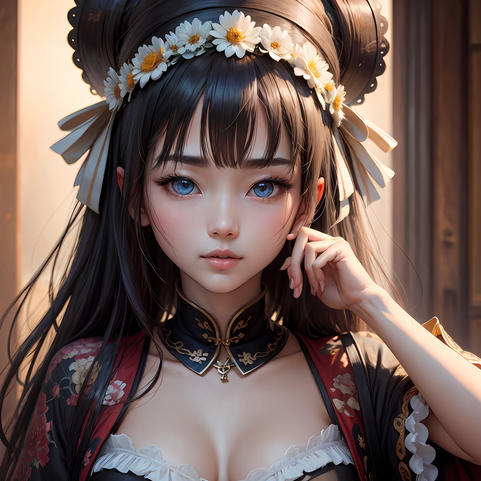 top-quality、masterpiece、hight resolution、Wuxi 1girl、(nsfw)、Super beautiful face、Super beautiful eyes、Super beautiful hair --auto