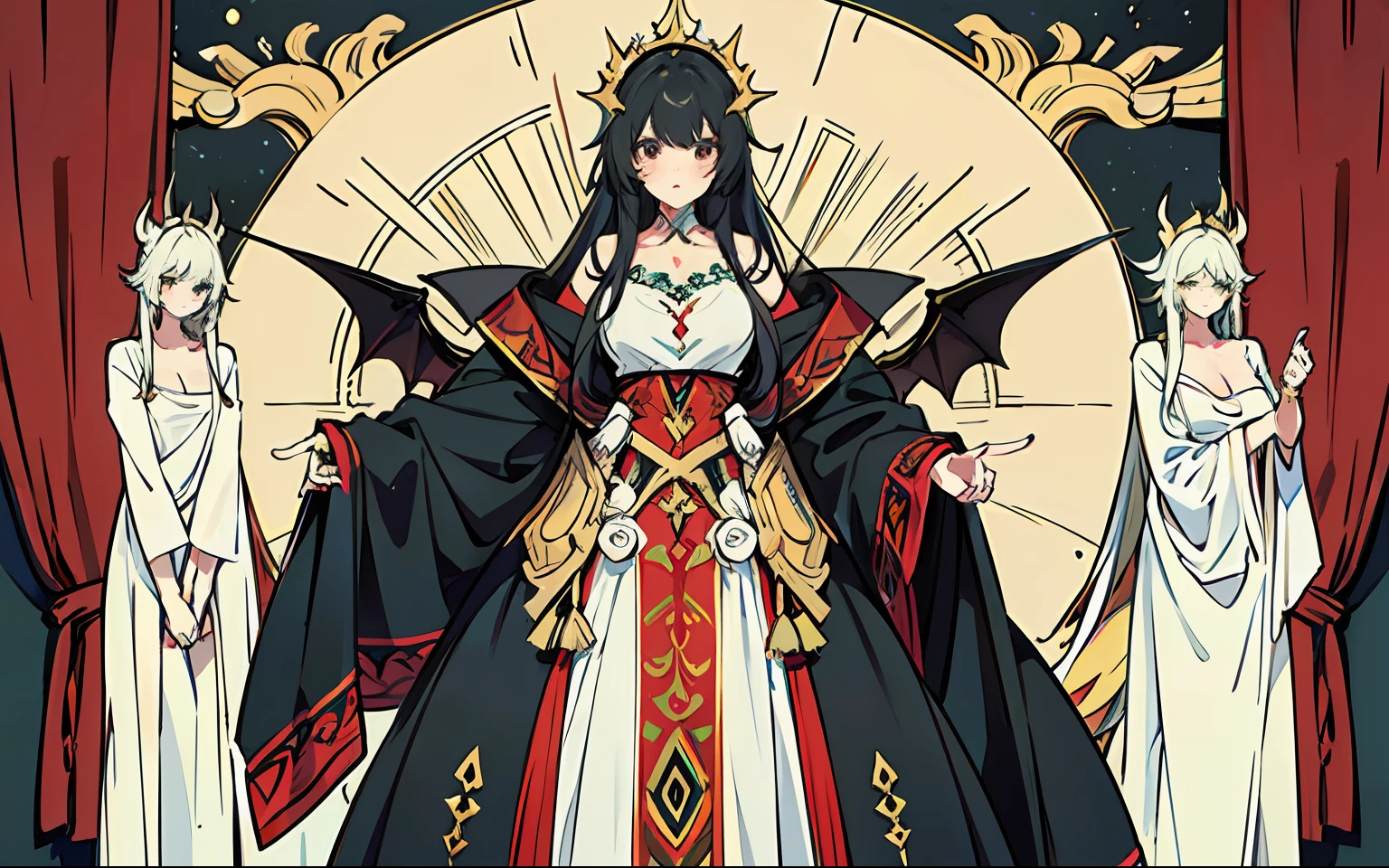 "Dragon" Theme，Three standing paintings on the whole body，Handsome girl design，complicated decoration，luxury accessories"