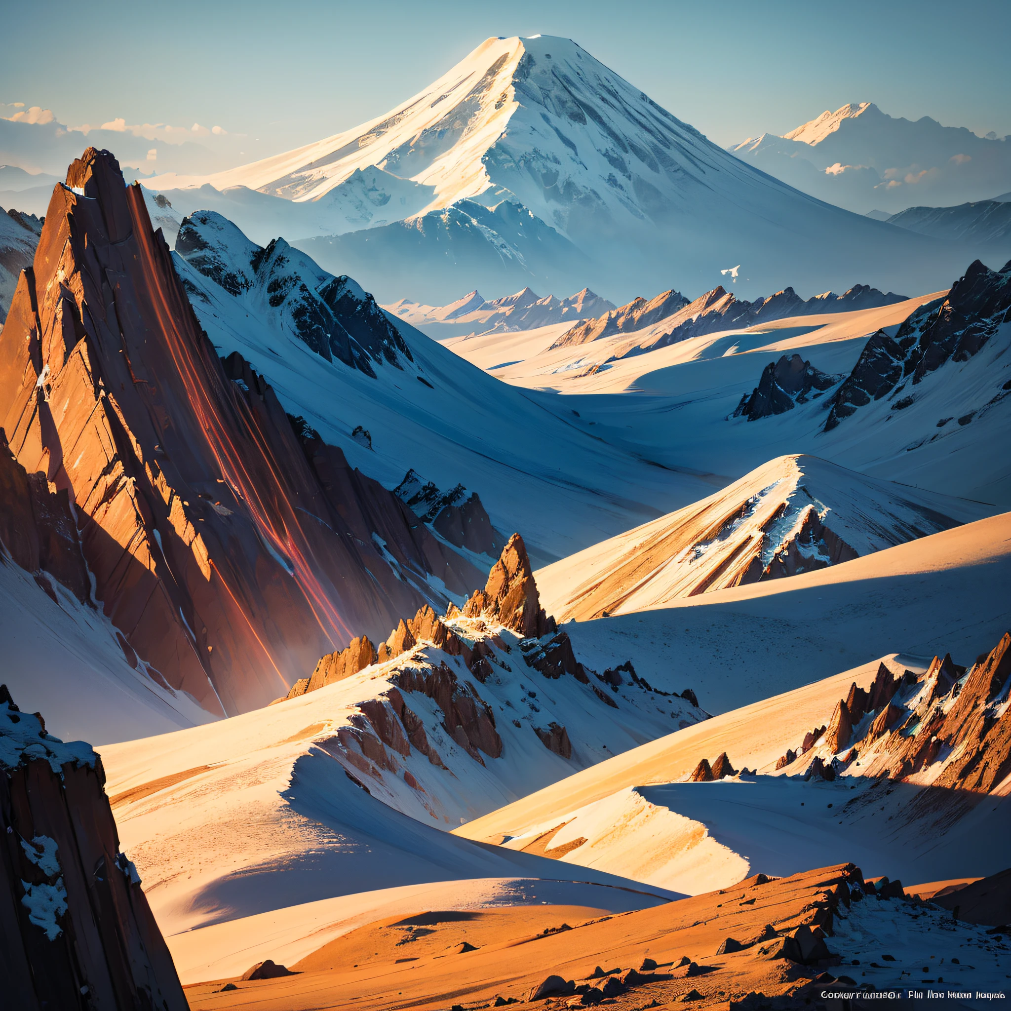 EXtparameters Sacred Andes, at Golden hour, Folded Energy, (masterpiece, top quality, best, official art, beautiful and aesthetic:1.2), --auto