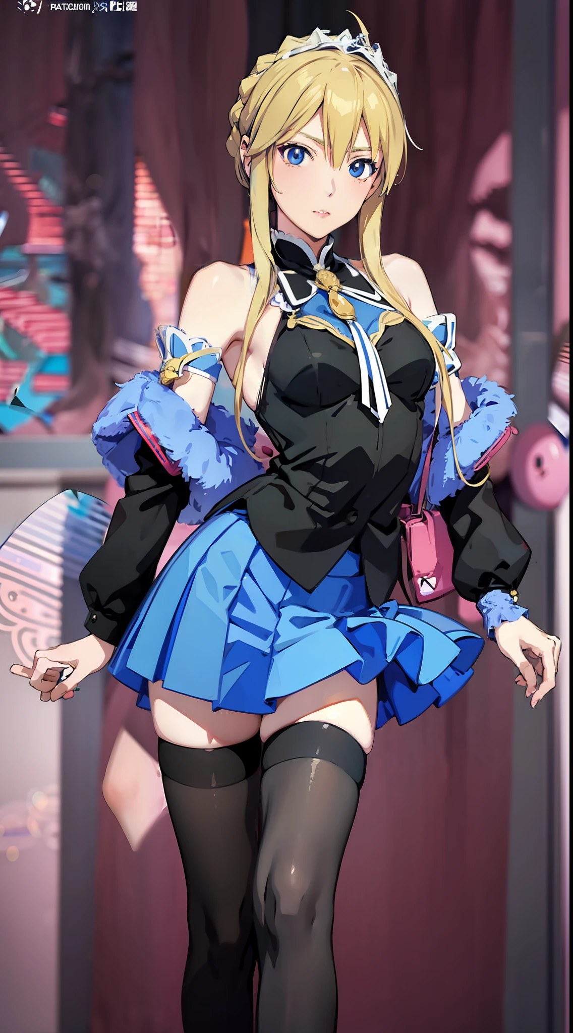 Anime girl holding skirt with skirt and stockings, Surrealism female students, Surrealism female students, Artoria Pendragon,  in dress, Realistic schoolgirl, touching her clothes, small curvaceous loli4 K digital art ]!!, seductive anime girls, Anime moe art style, ecchi anime style, in clothes! Highly detailed