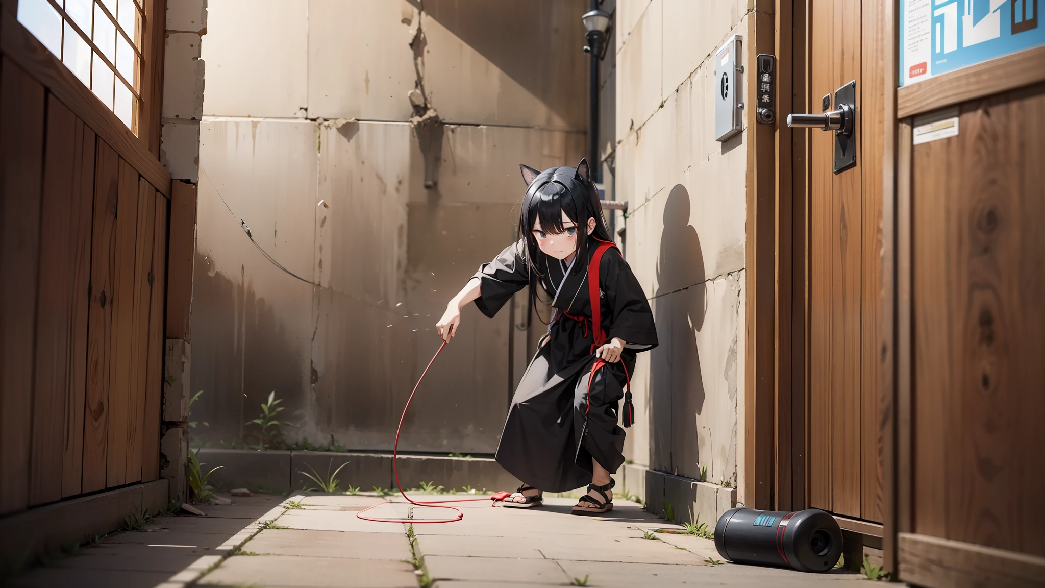 I listened to the sound of some kind of metal scratching the ground from far and near，The body couldn't help but start shaking，I squirmed and shrunk into the corner as much as I could，When the sound no longer appears，「Nemu」Stopped in front of my door。Then，A phrase came to mind。