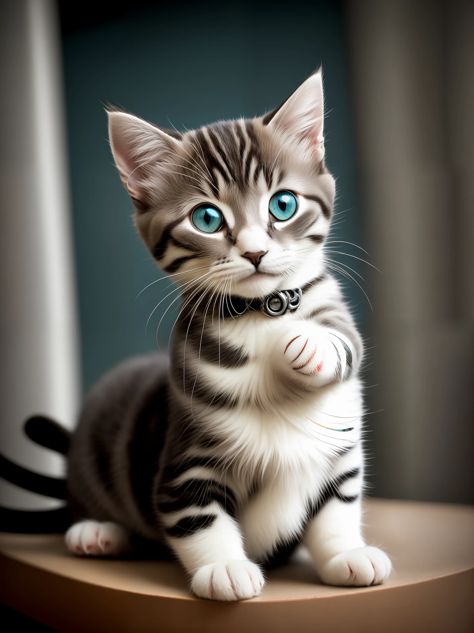 a cute kitten made out of metal，(cyborg:1.1)，([tail | detailed wire]:1.3)，(Complicated details)，hdr，(Complicated details，hyperdetailed:1.2)，Cinema lenses，Vignette，at centre，With wings