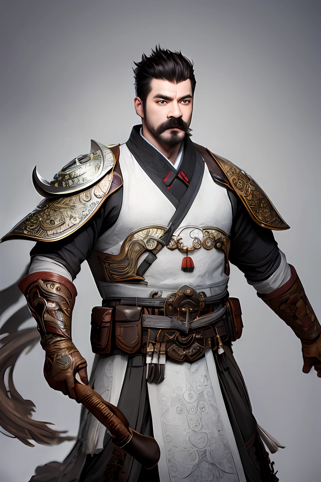 Liu Bei，ancient wind，Muskets，three kingdom，armor，cartoony，rough