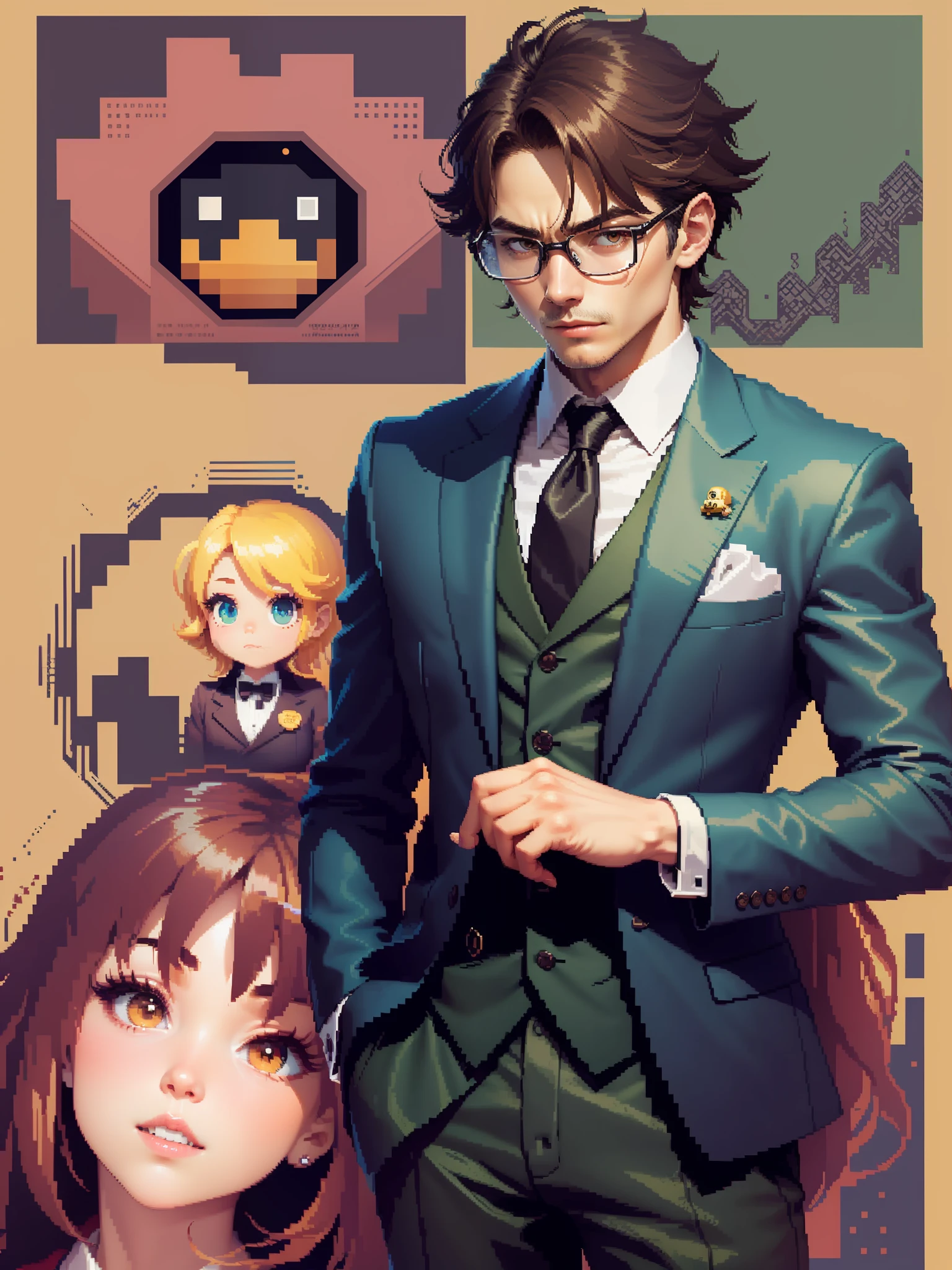 (Pixel Art 3.5)、Pac-Man personification、dandy、Men's Suits、host、
