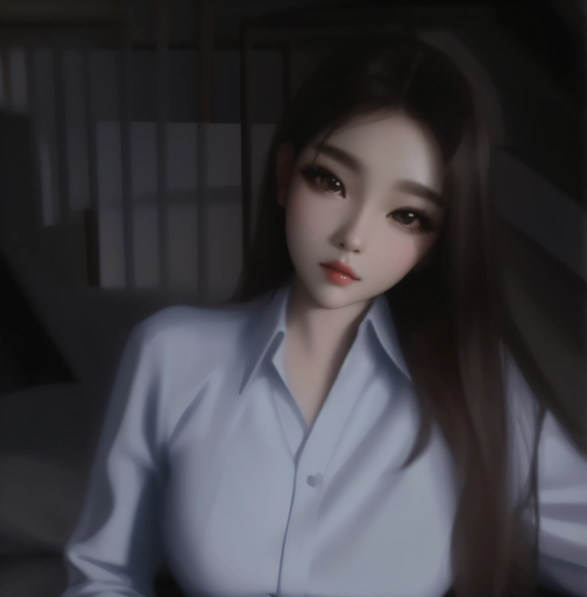 there is a woman with long hair wearing a blue shirt, realistic art style, inspired by Sim Sa-jeong, anime realism style, realism art style, Kawaii realistic portrait, Guviz-style artwork, Realistic anime 3 D style, Soft portrait, realistic anime artstyle, semi realistic anime, soft digital painting, made with anime painter studio，Anime girl HD wallpaper，anime hd wallpaper，Realism style in soft brushstrokes，