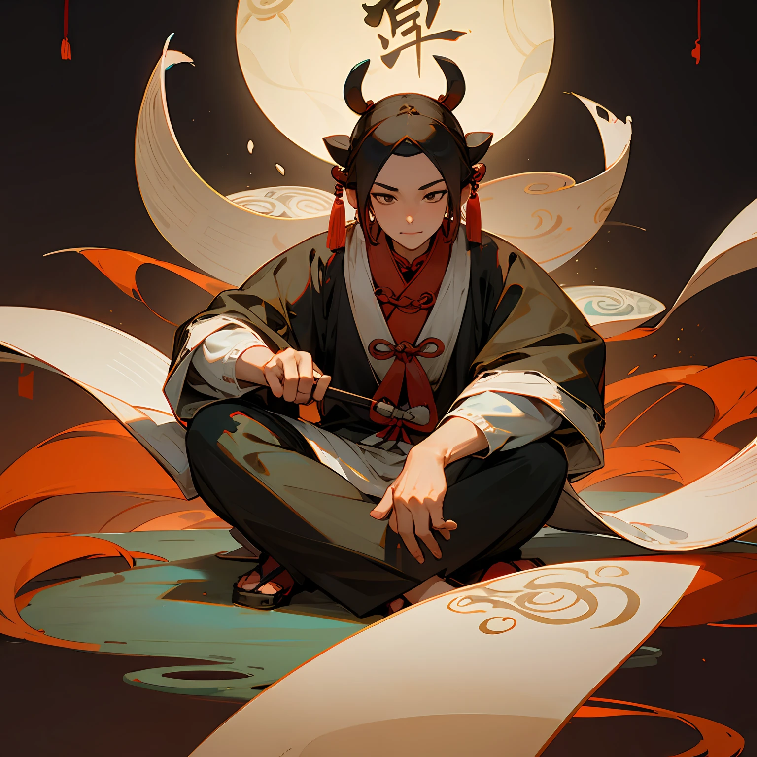 Ancient Chinese Qu Yuan figure