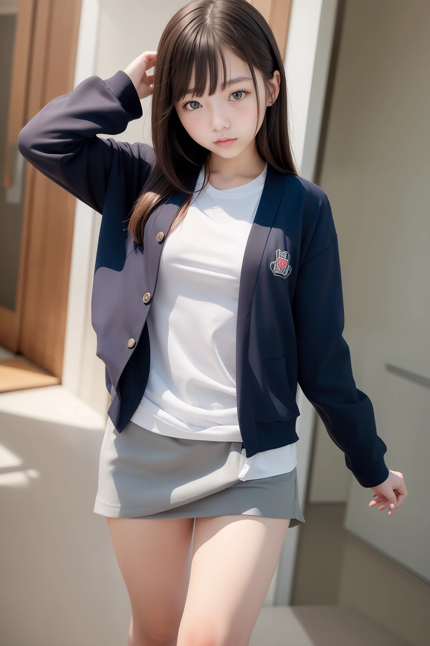 Realiy，teens girl，校服，youthfulness，vivaciousness，a junior high school student，tmasterpiece