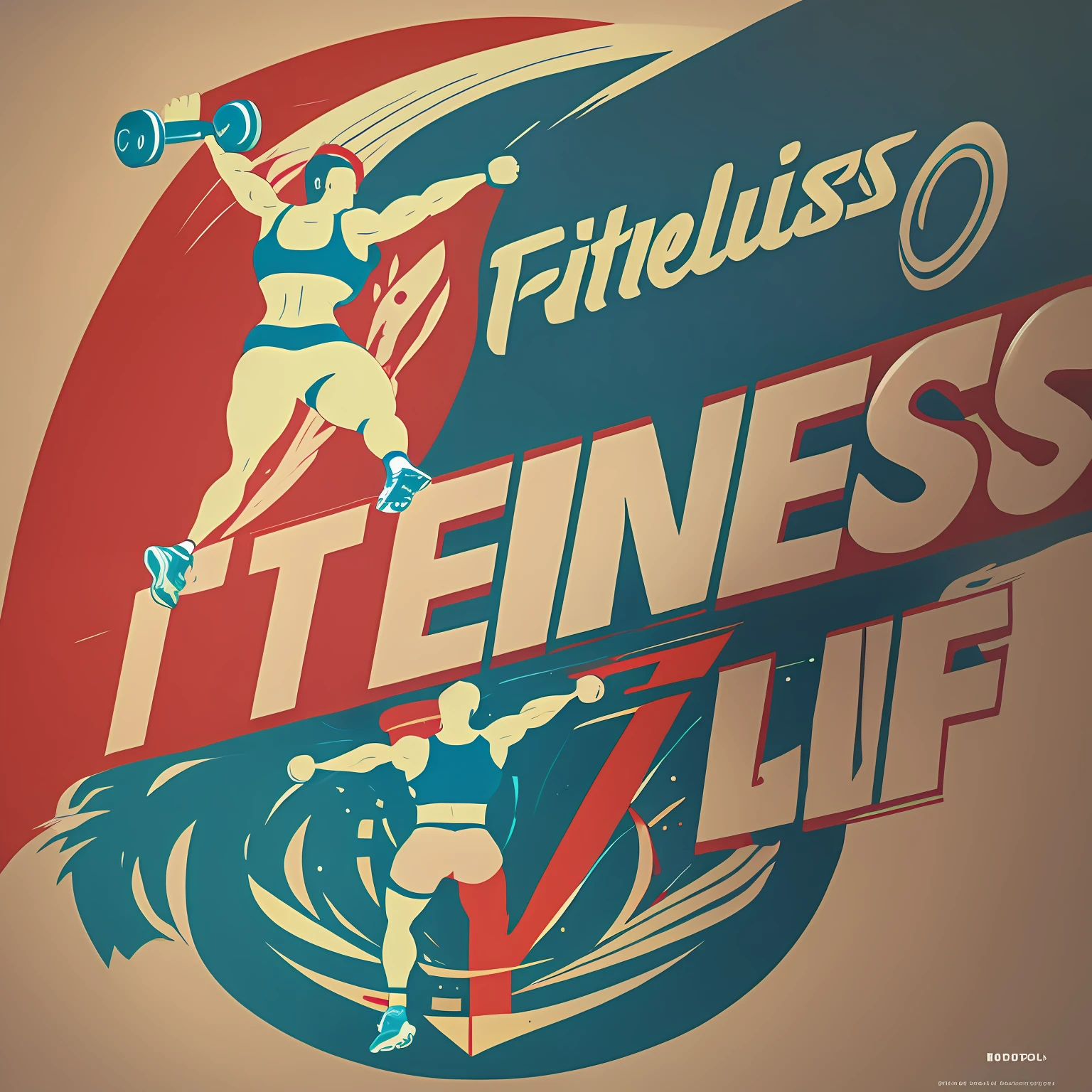 Crear un logotipo con las palabras "Fitness Life" Inspirado en el mundo del culturismo y la salud