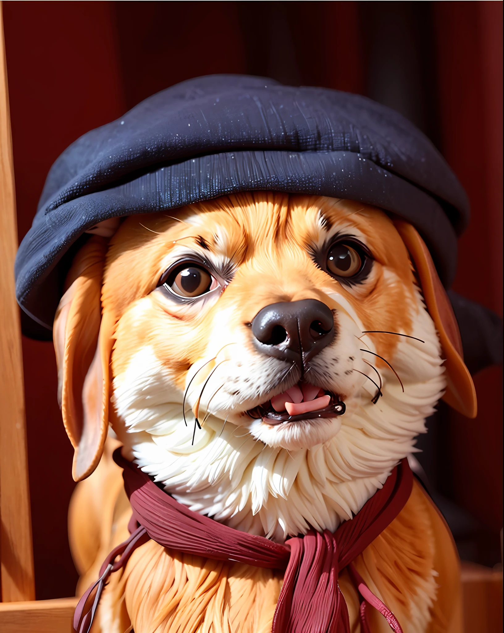 A dog,happy laughing,