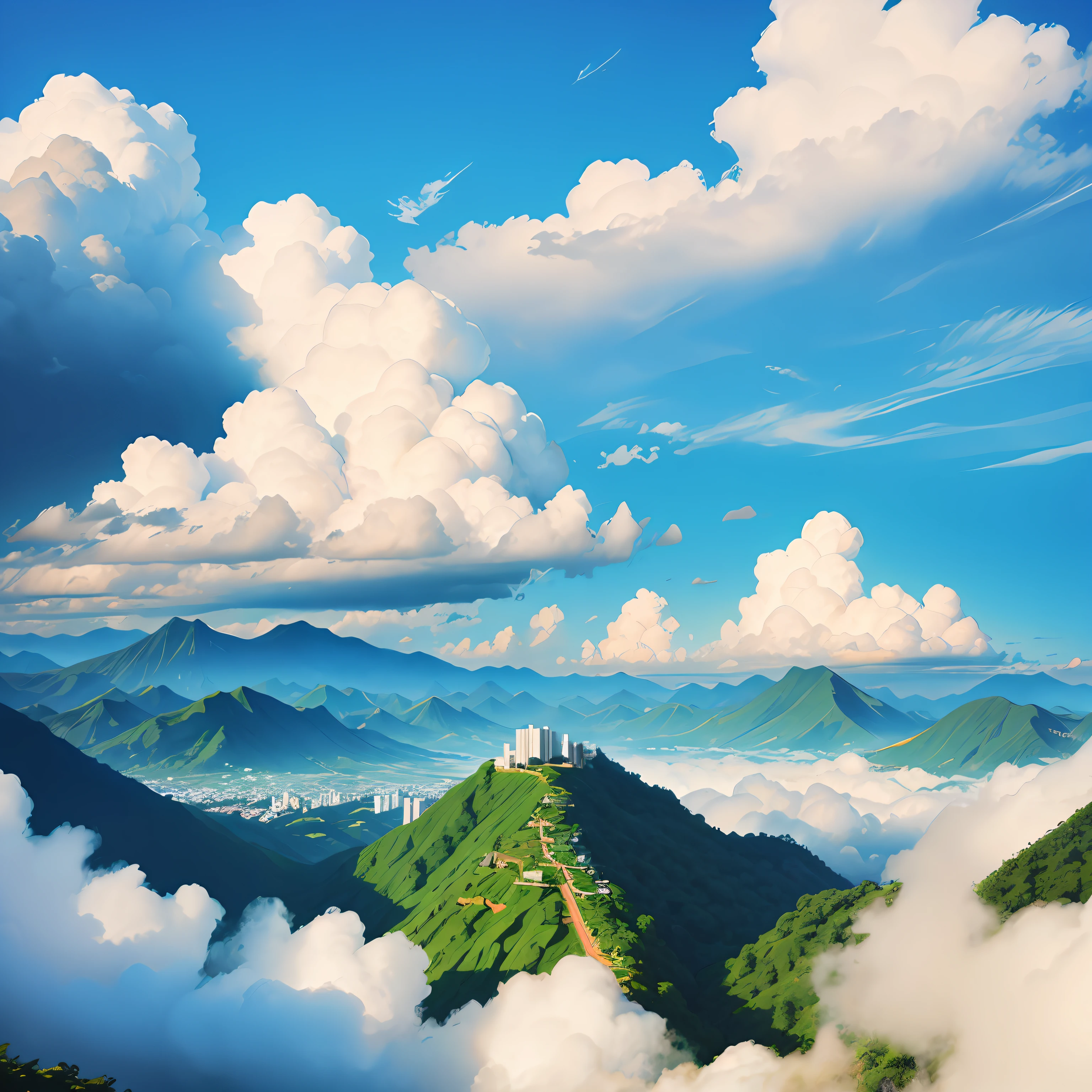 blue-sky,baiyun,Cloud,Green mountains, --auto